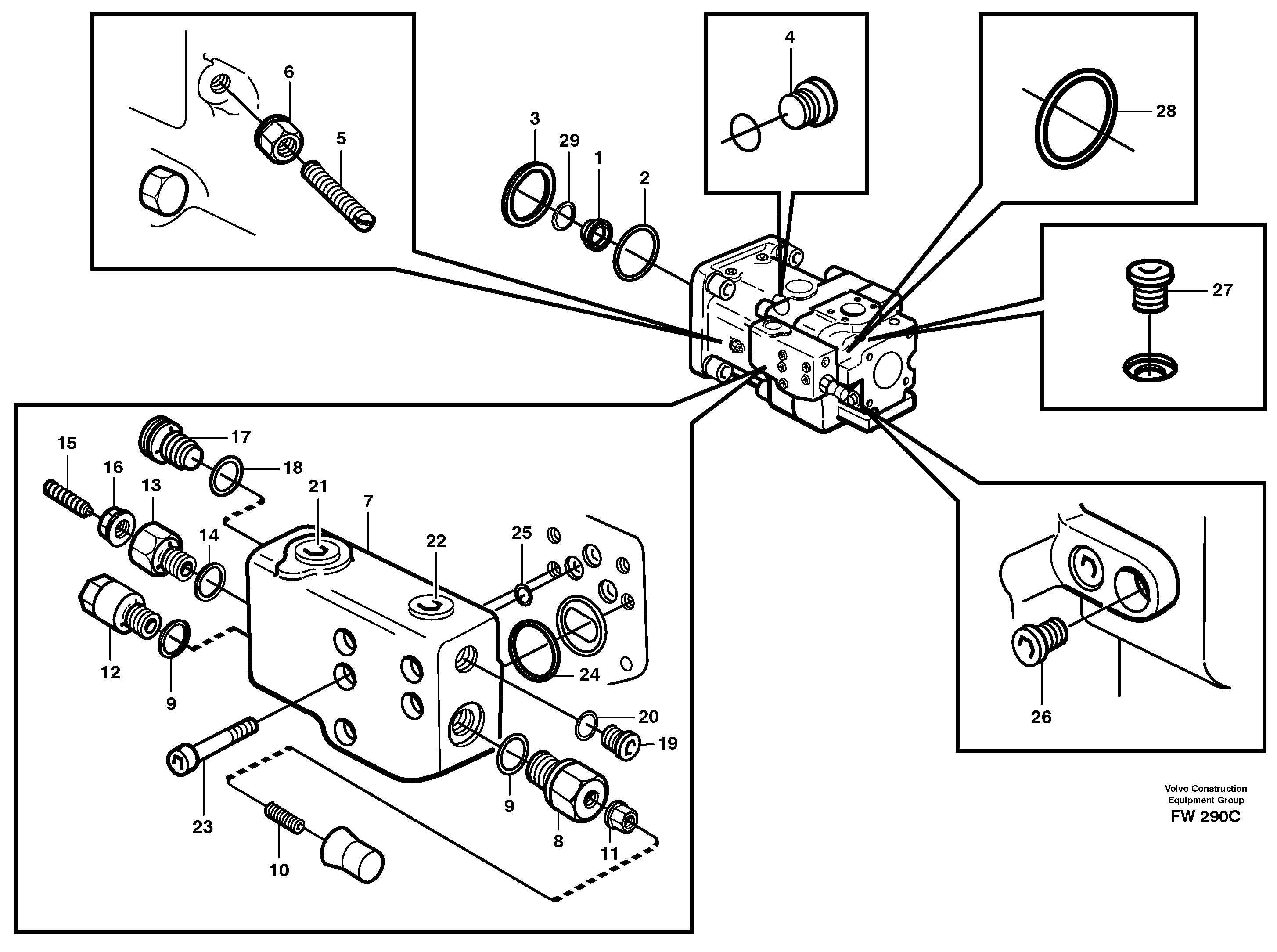Hydraulic pump  P 1 — volvo parts diagram