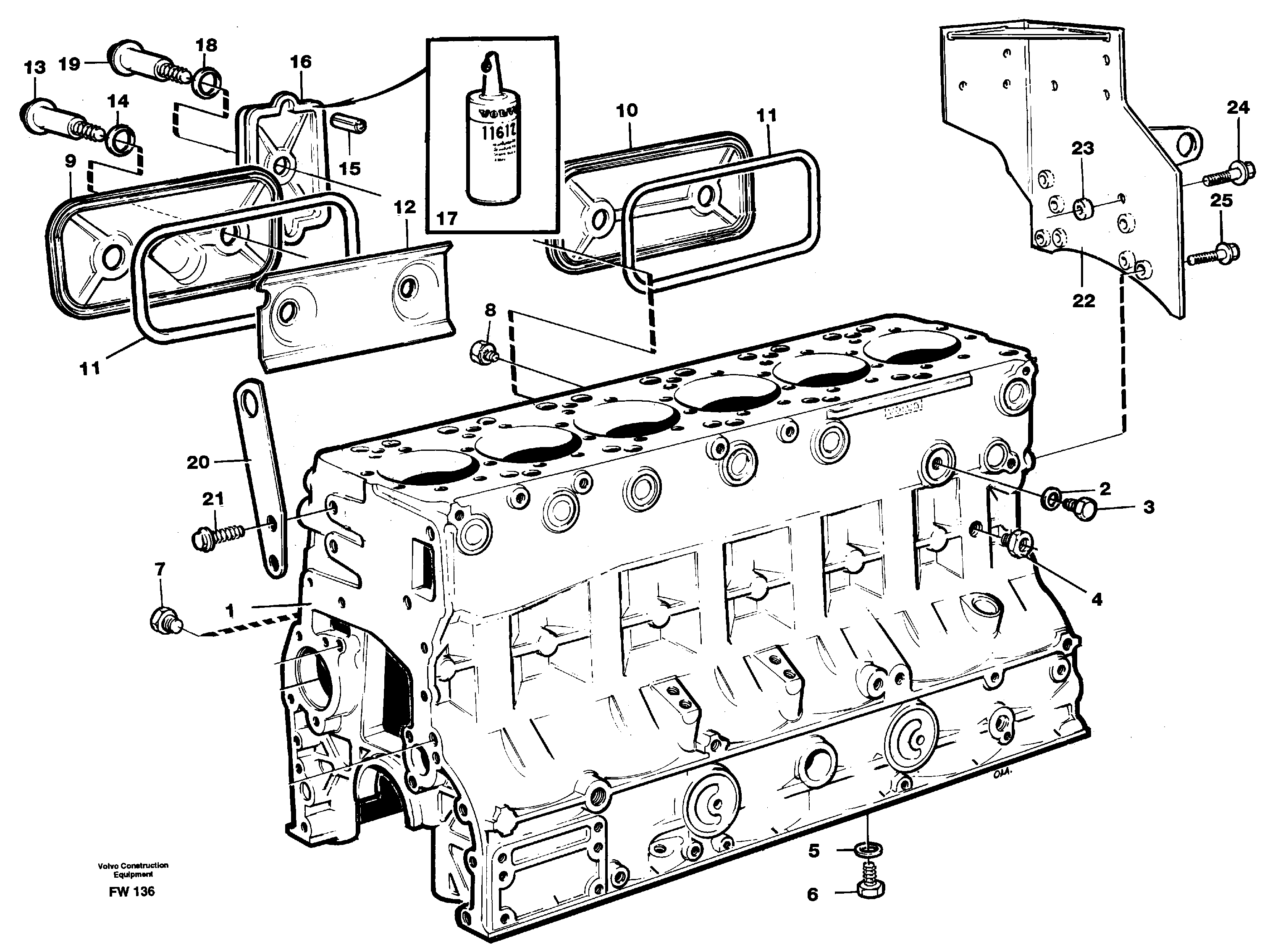 Cylinder block — volvo parts diagram