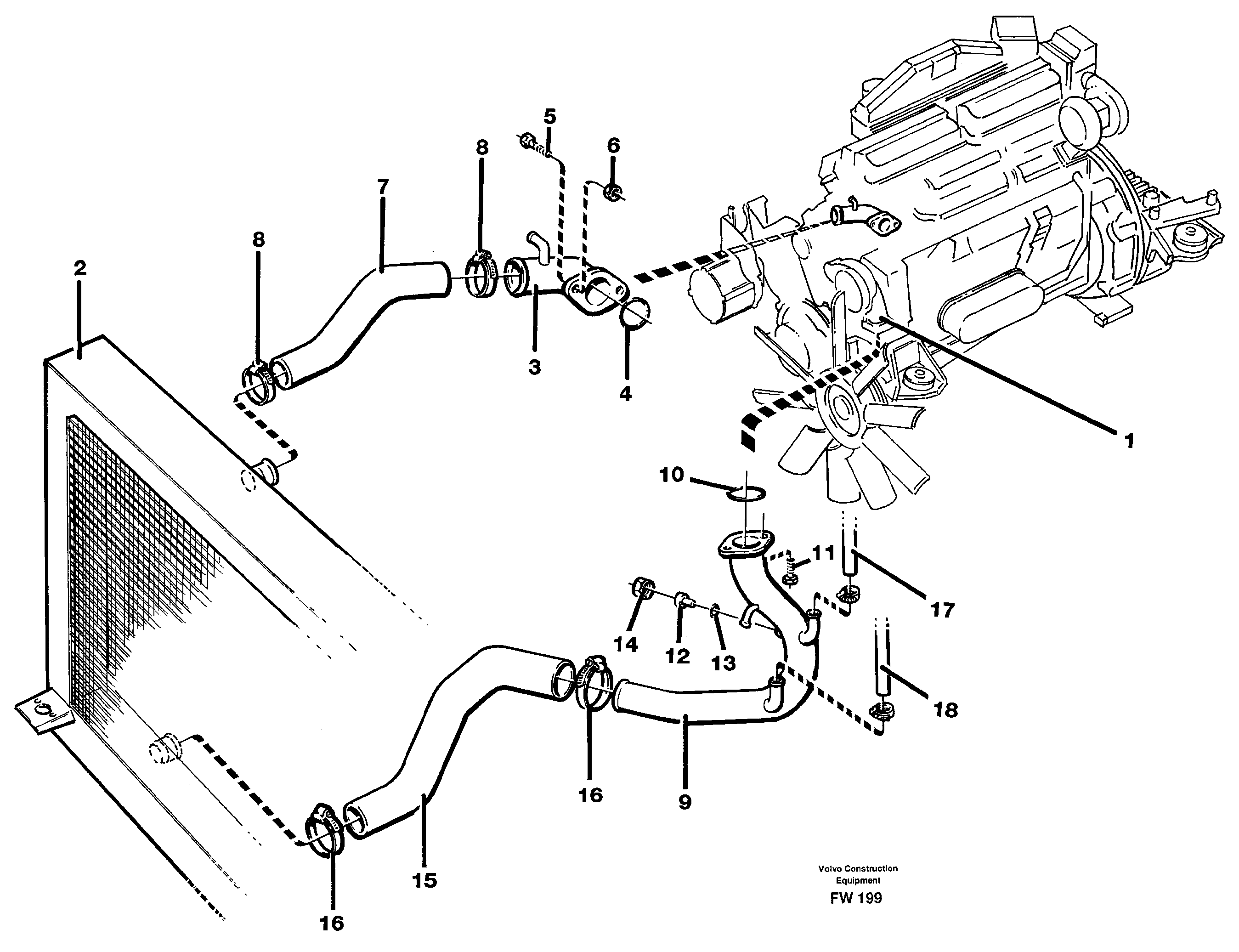 Cooling system — volvo parts diagram