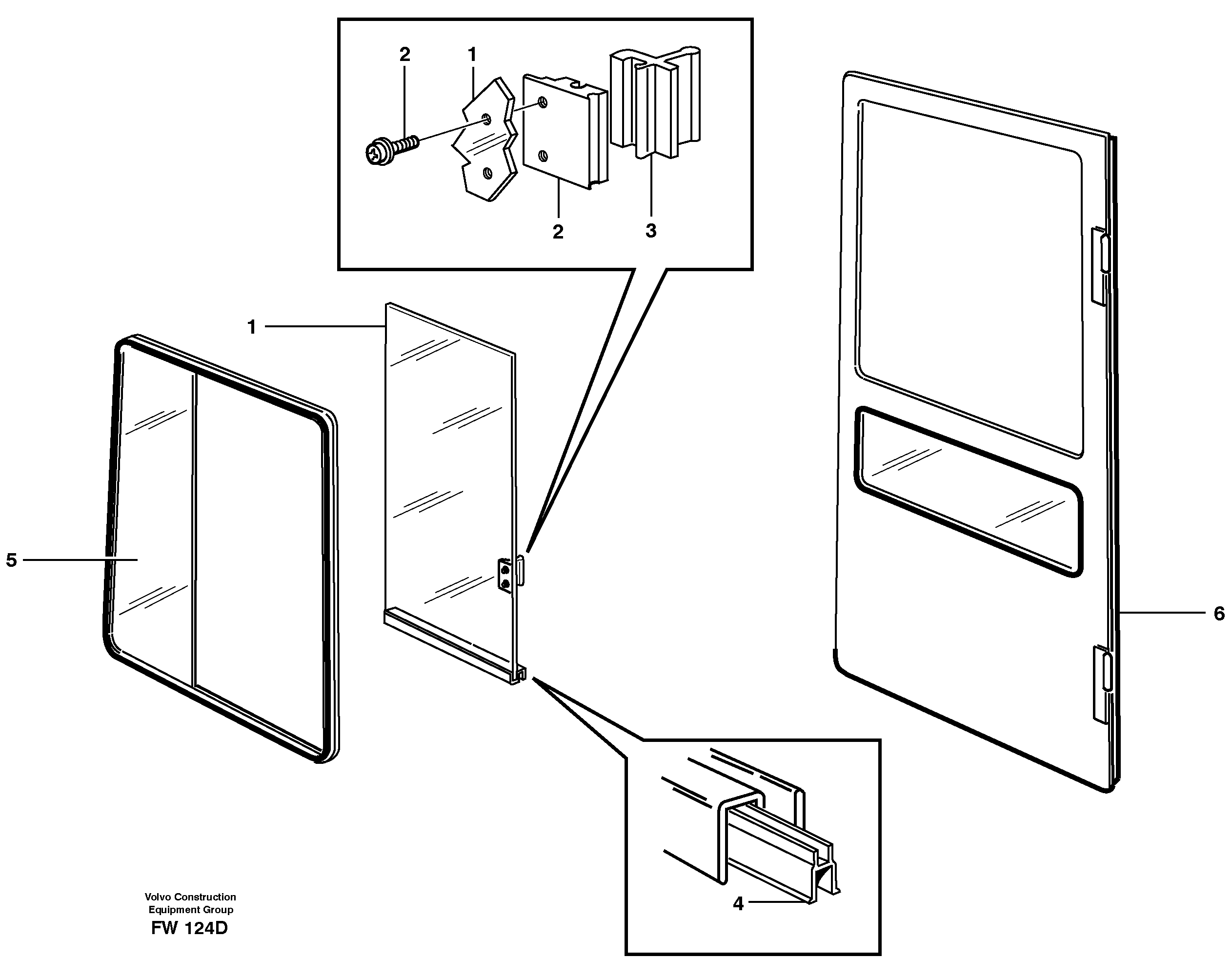 Sliding window — volvo parts diagram
