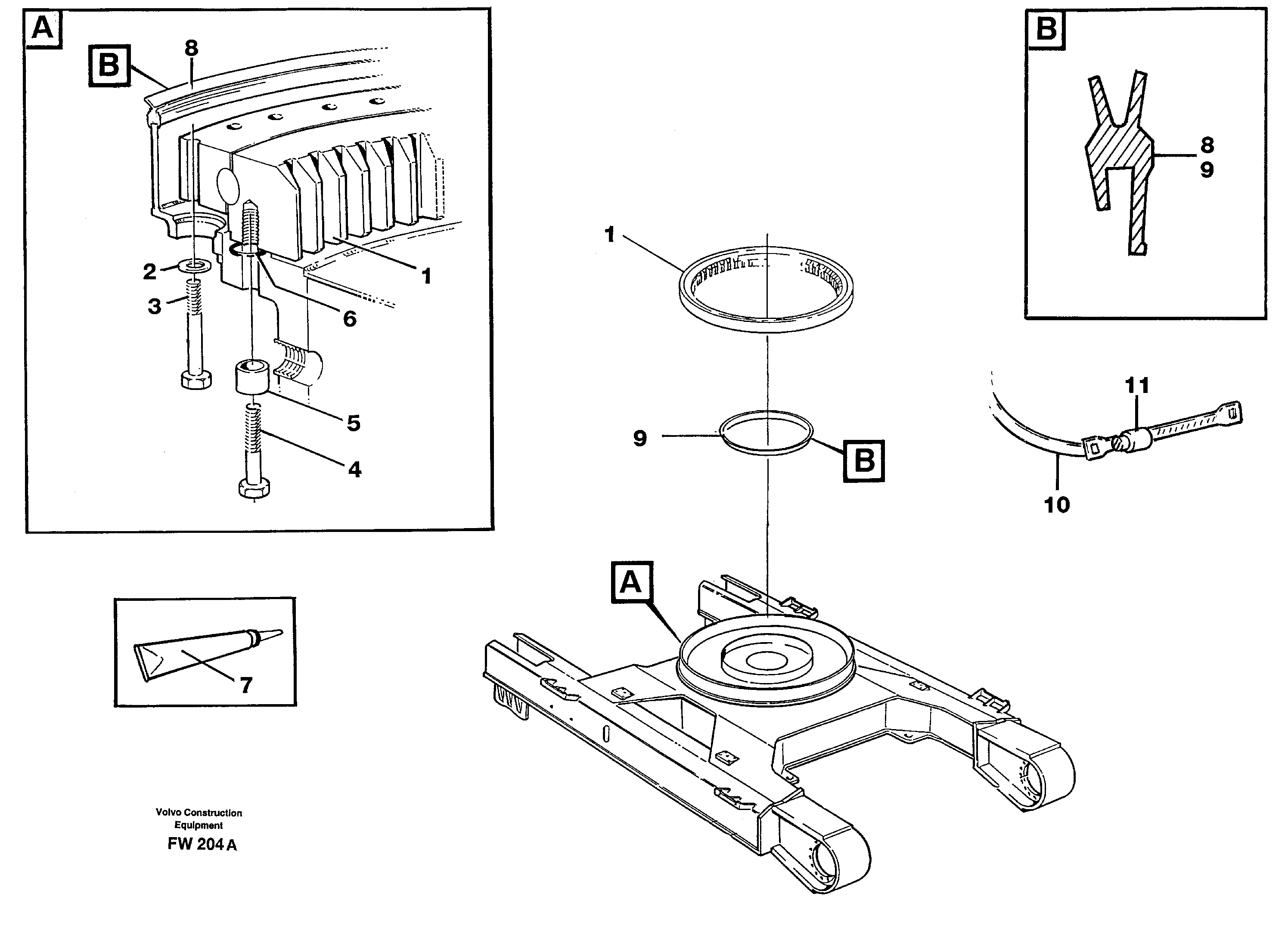 Slewing ring attachment — volvo parts diagram