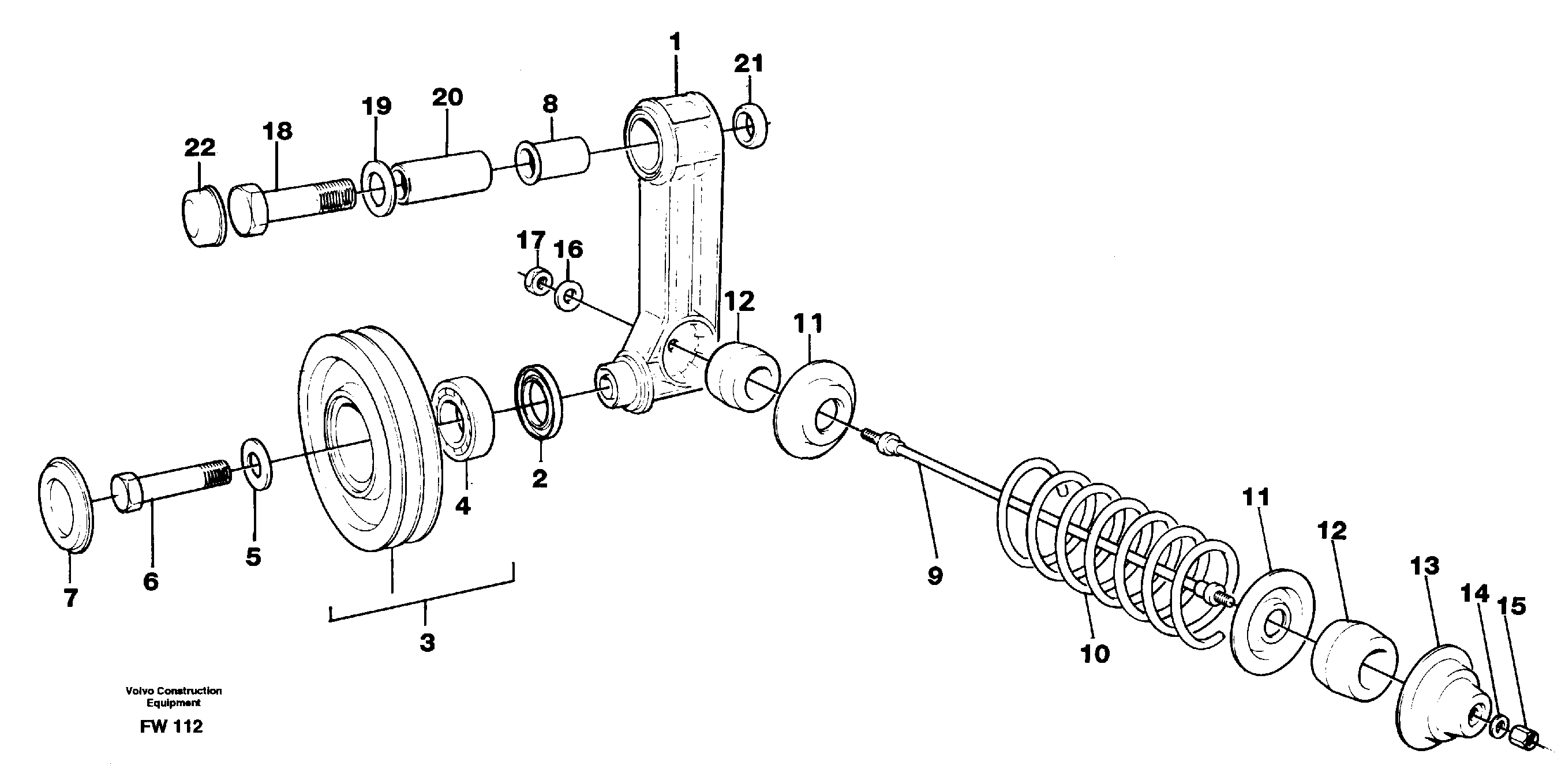 Automatic belt tensioner with fitting parts — volvo parts diagram