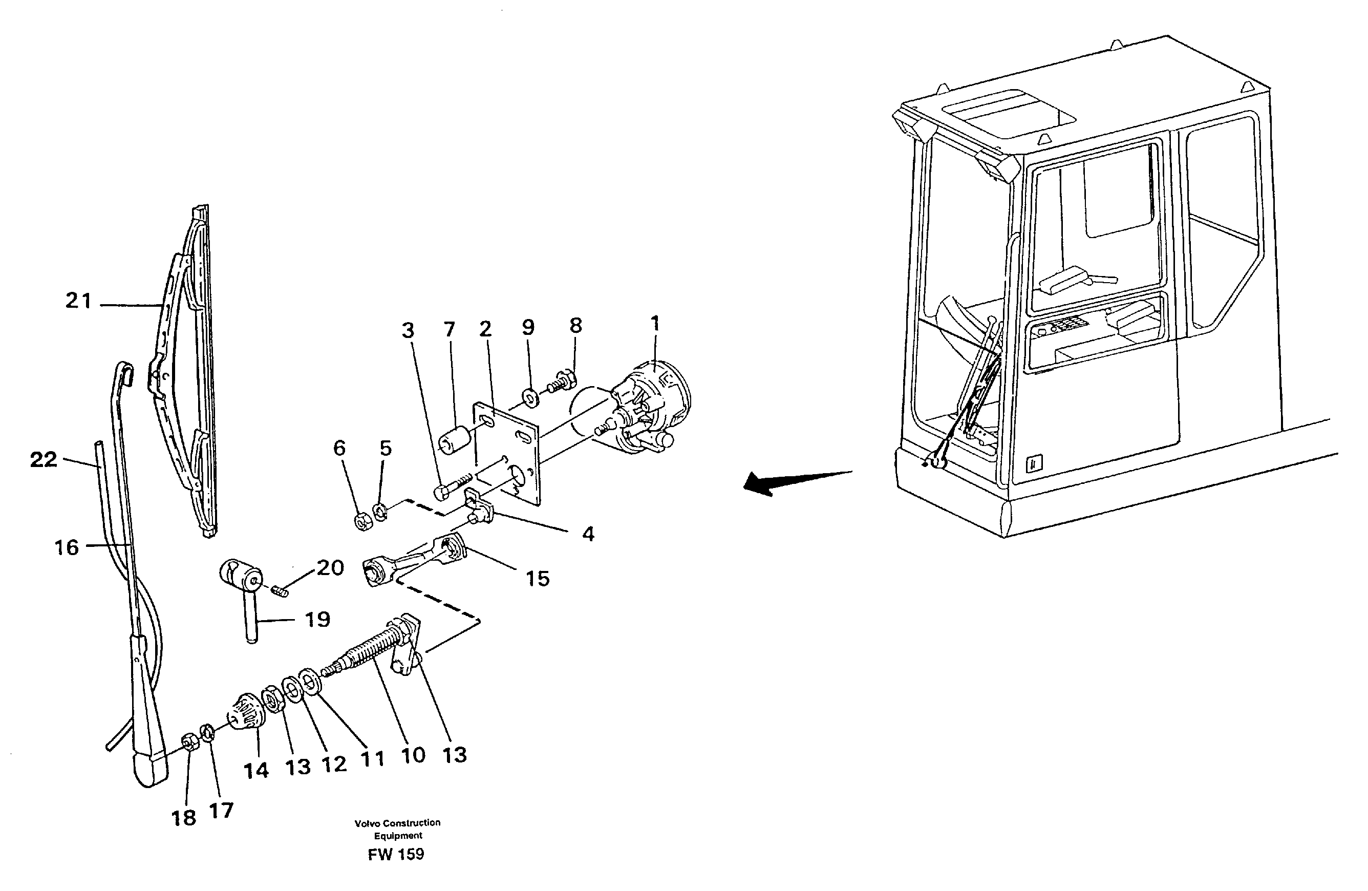 Windscreen wiper, lower — volvo parts diagram