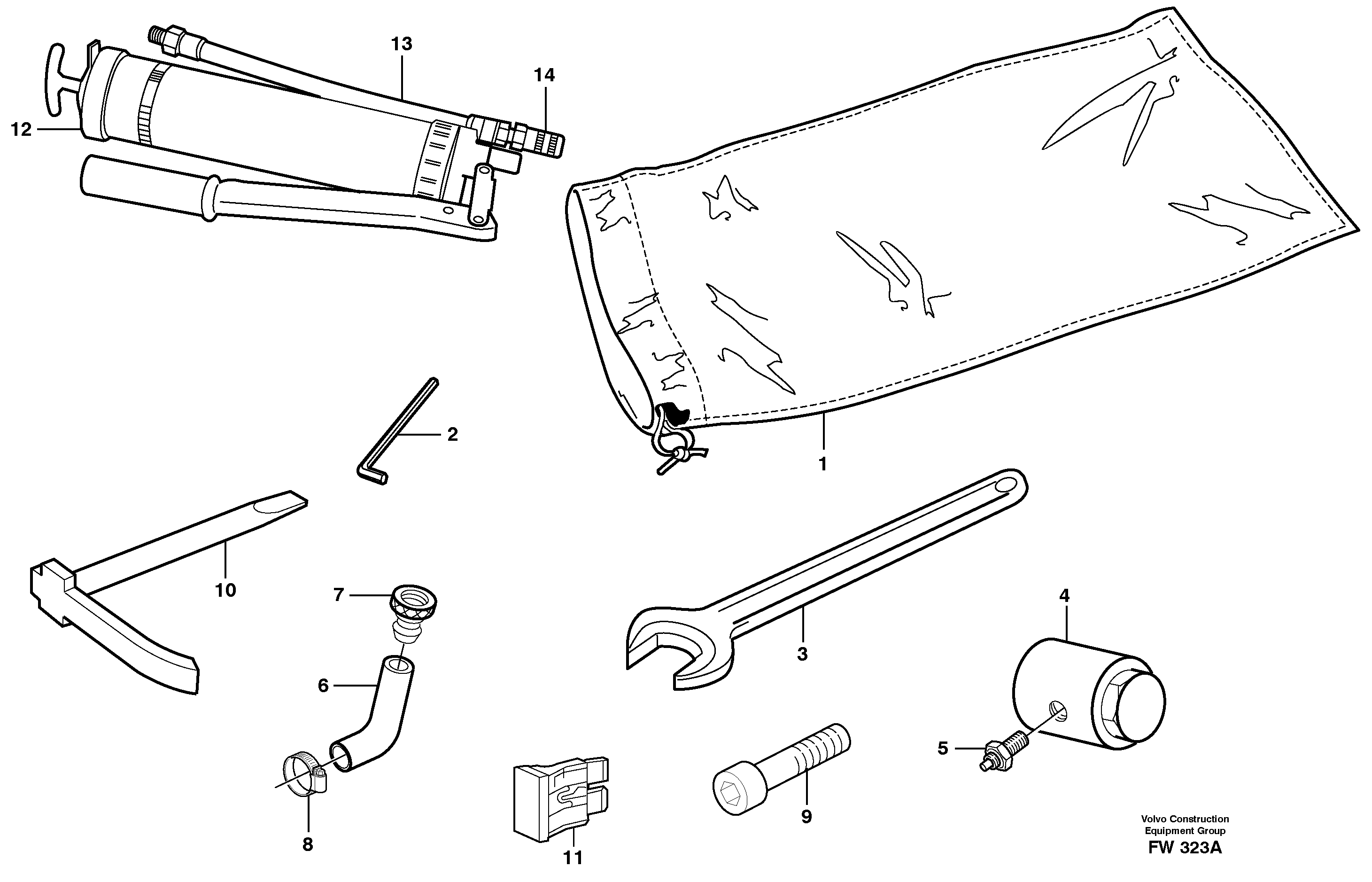 Tools for daily maintenance — volvo parts diagram
