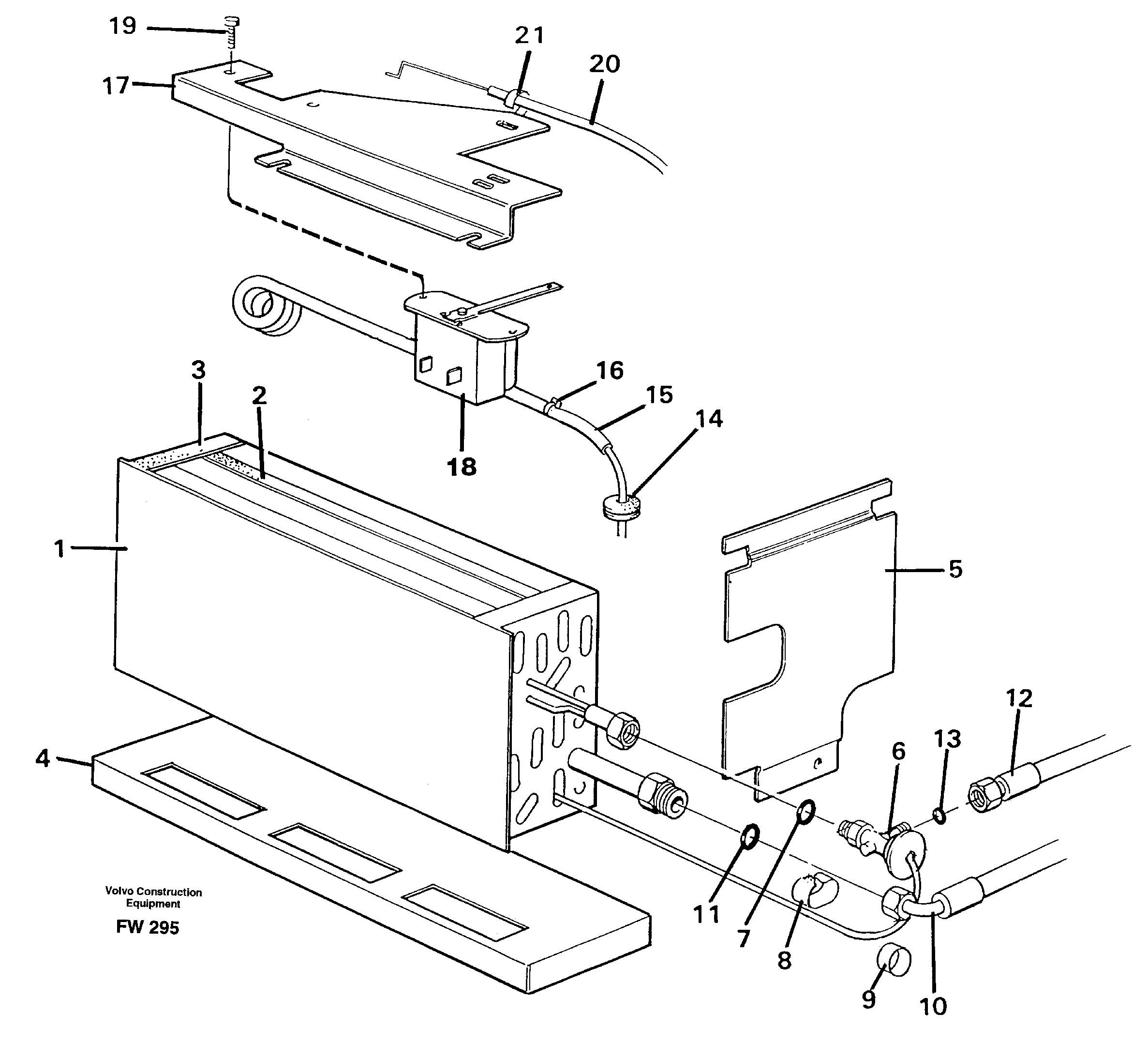 Evaporator with fitting parts, cooling agent R134a  14302281 — volvo parts diagram