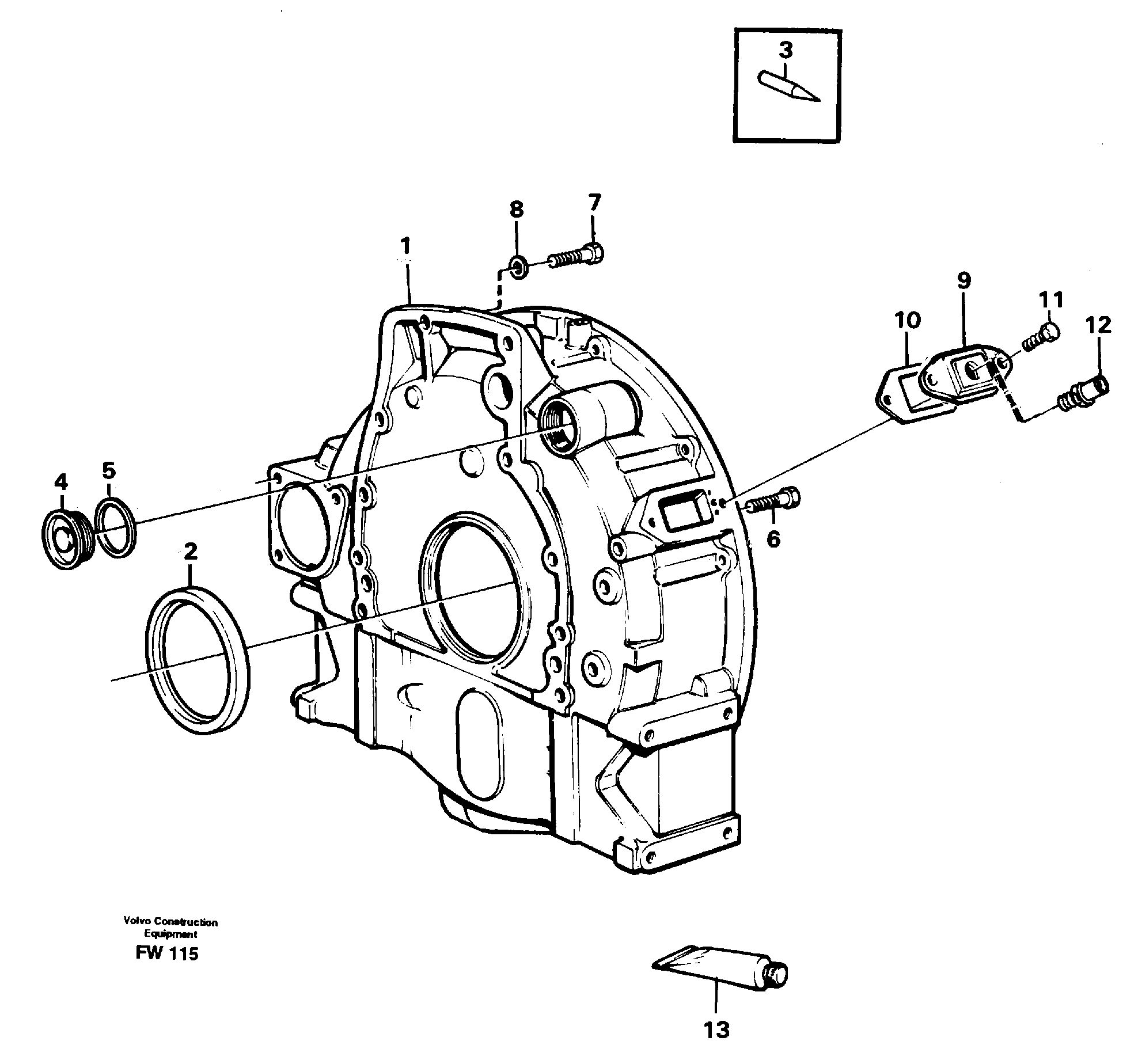 Flywheel housing — volvo parts diagram