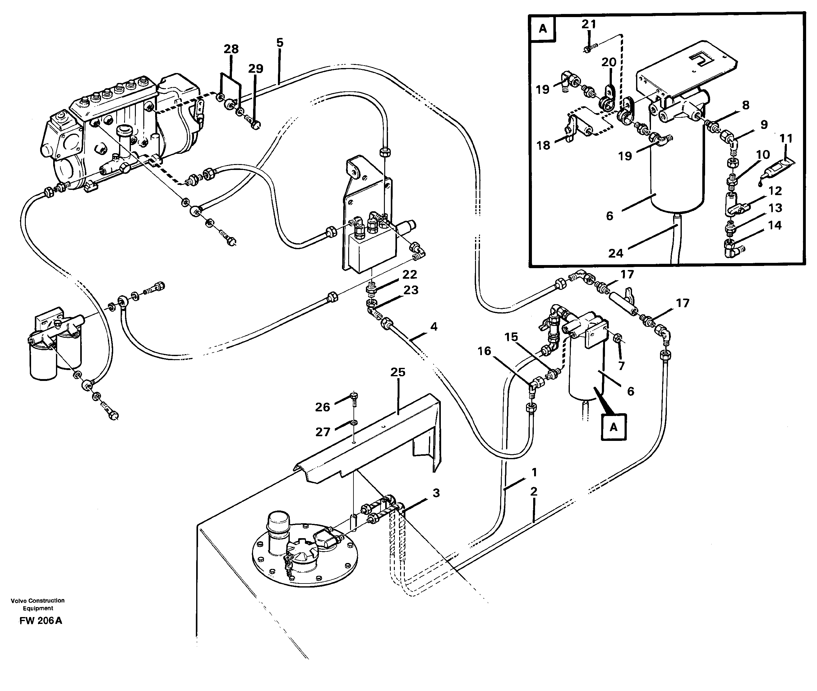 Fuel pipe - Fuel tank — volvo parts diagram