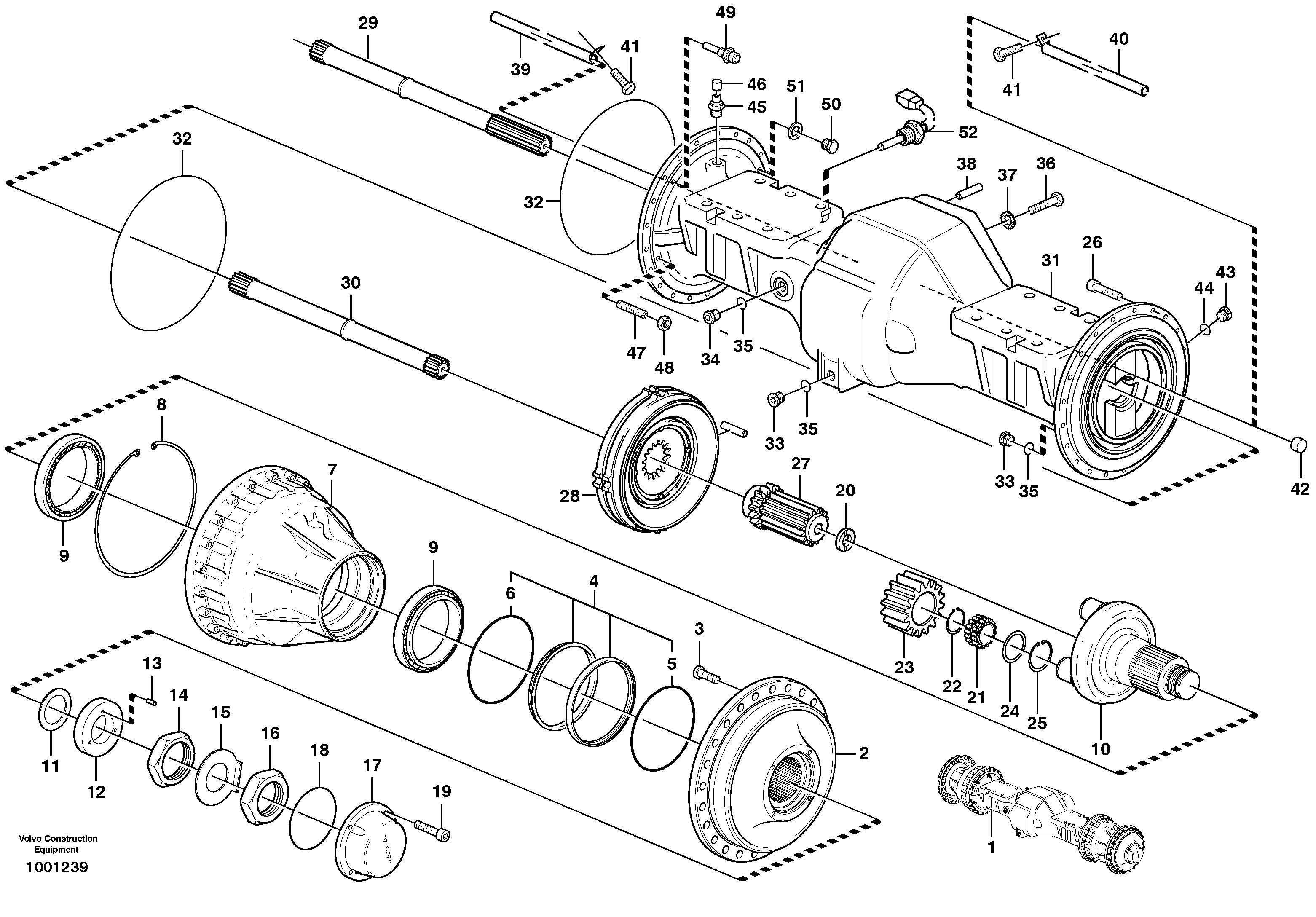 Planet shaft, front  23881 — volvo parts diagram