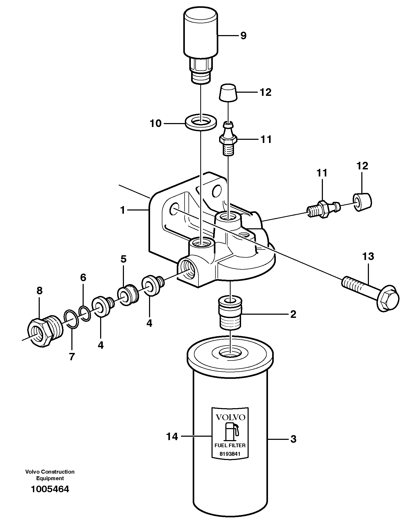 Fuel filter 8188170, 8188772 ENG - 440043 — volvo parts diagram