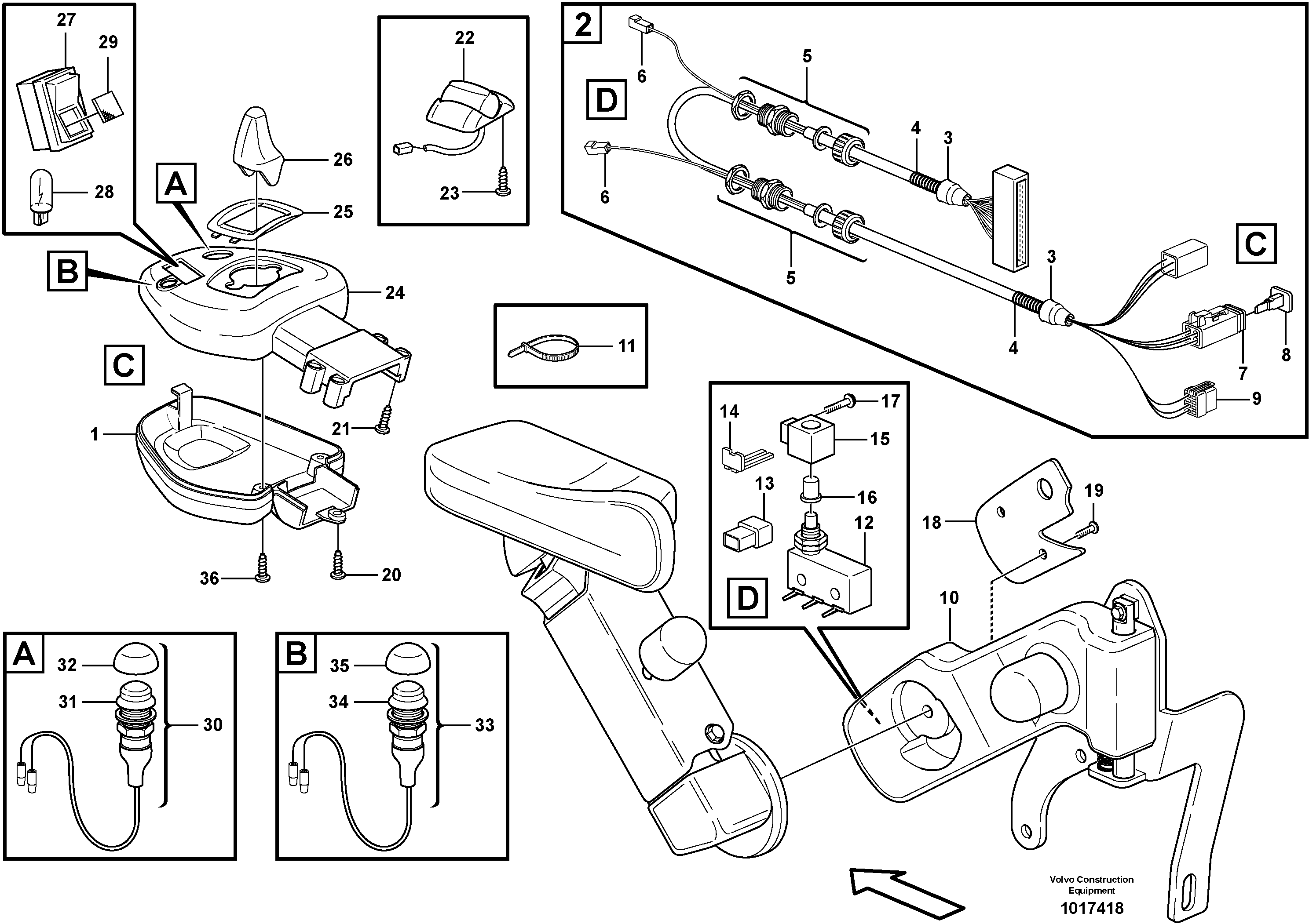 Cable harness, CDC-steering.  82944 — volvo parts diagram