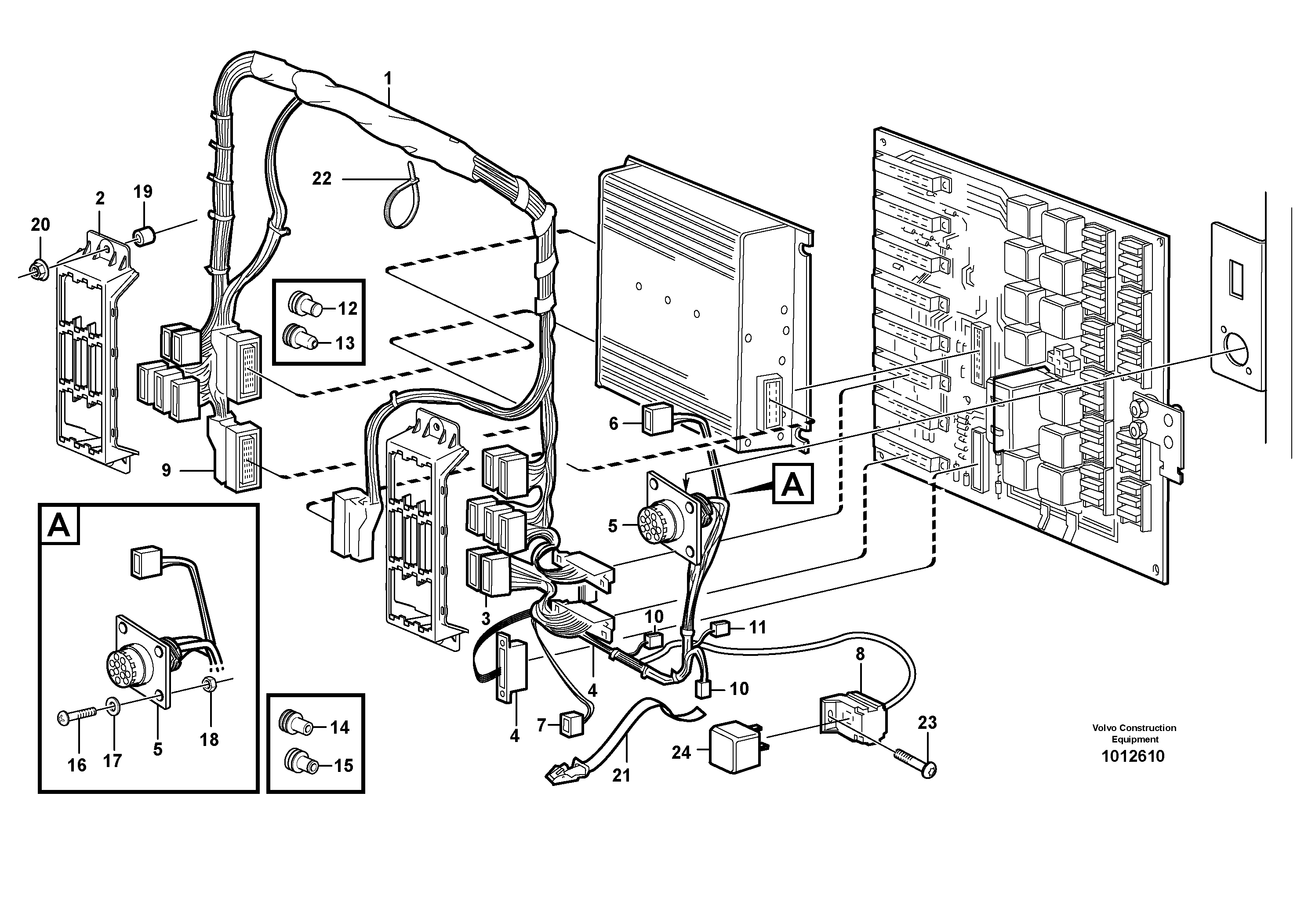 Electrical distribut.unitand cable harness  33828 CAB 2110 - 2612, 33827 CAB 1940 - 2271 — volvo parts diagram