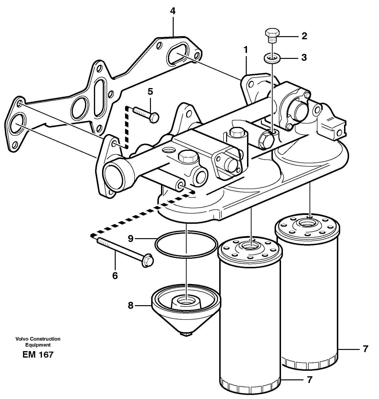 Oil filter with fitting parts  8188170 ENG - 264481 — volvo parts diagram