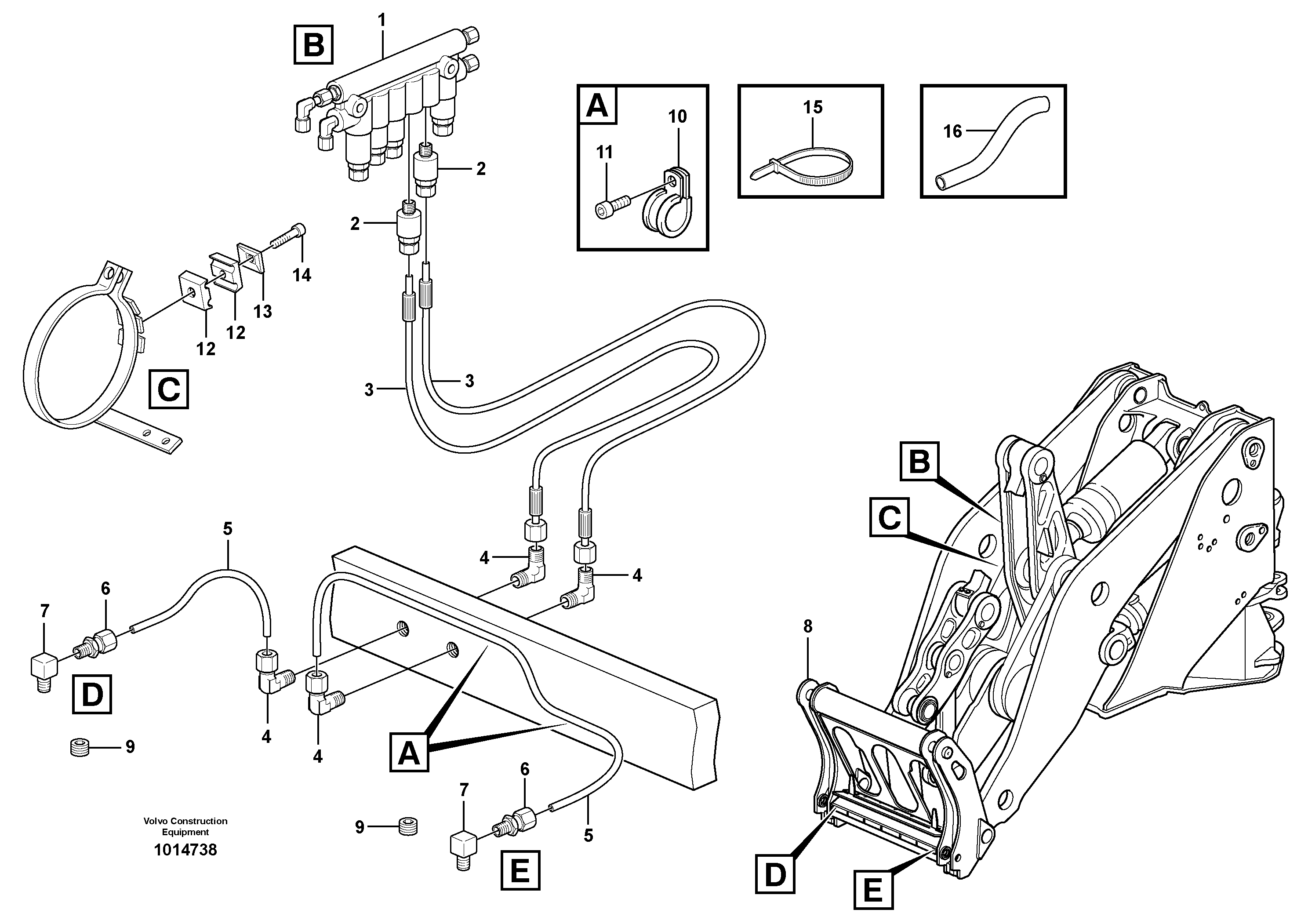 Central lubrication for tool bar.  82111, 82688 SER NO 5941 - — volvo parts diagram
