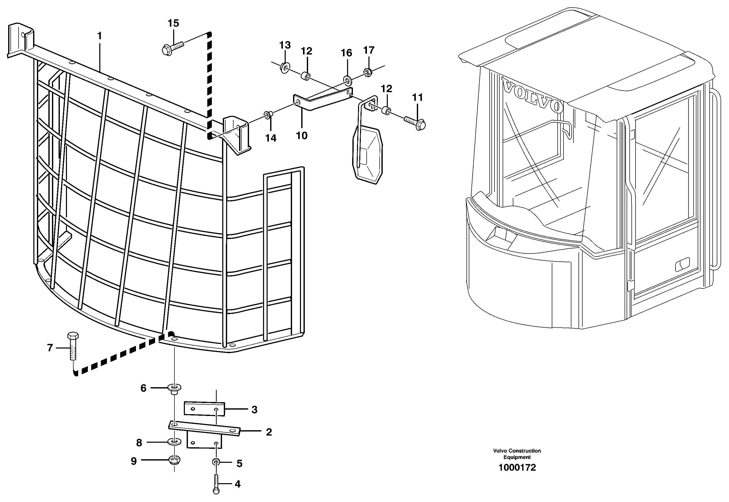 Windshild guard for windshield. 80143 — volvo parts diagram
