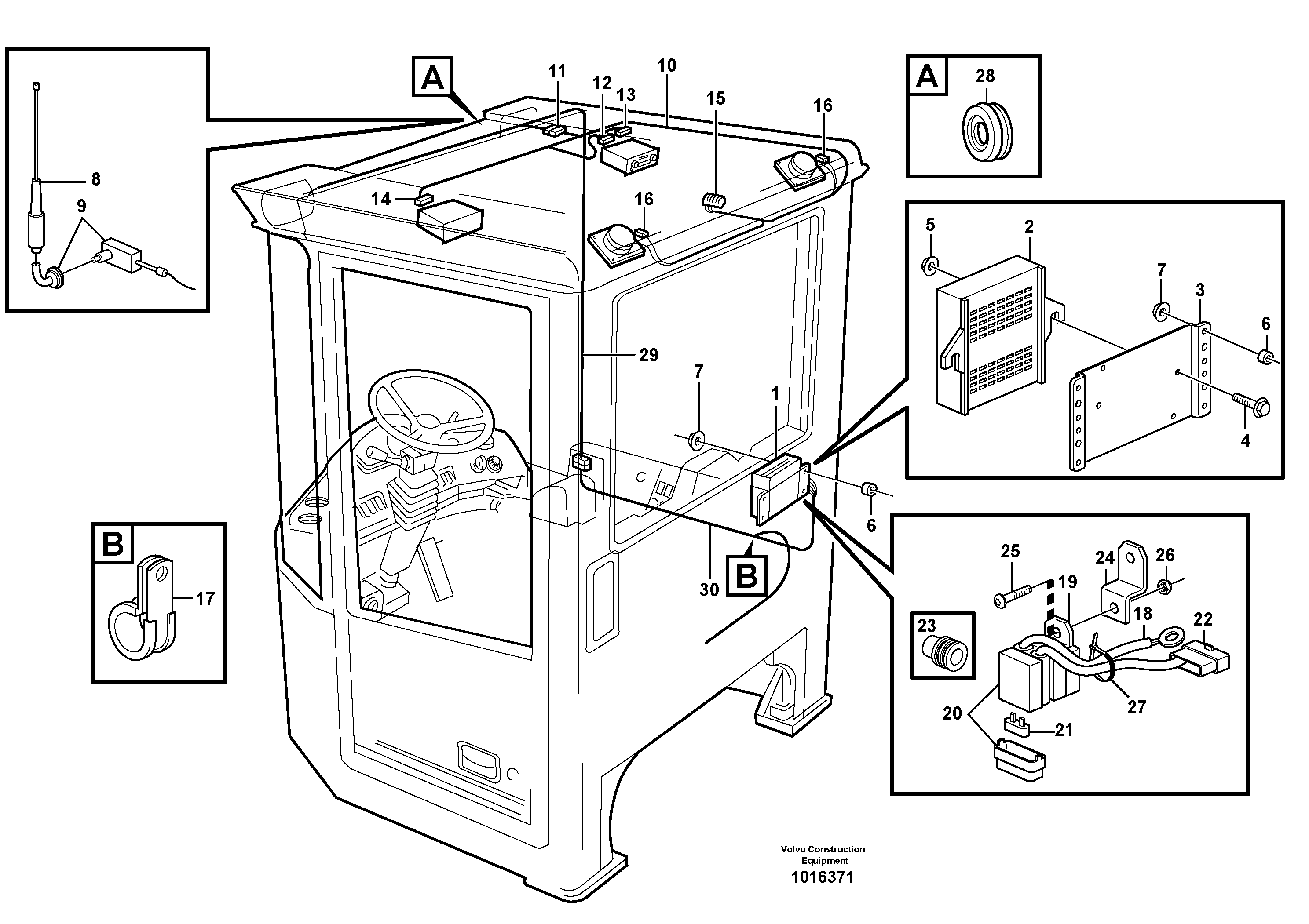 Cable harness for radio. 80518, 82976 — volvo parts diagram