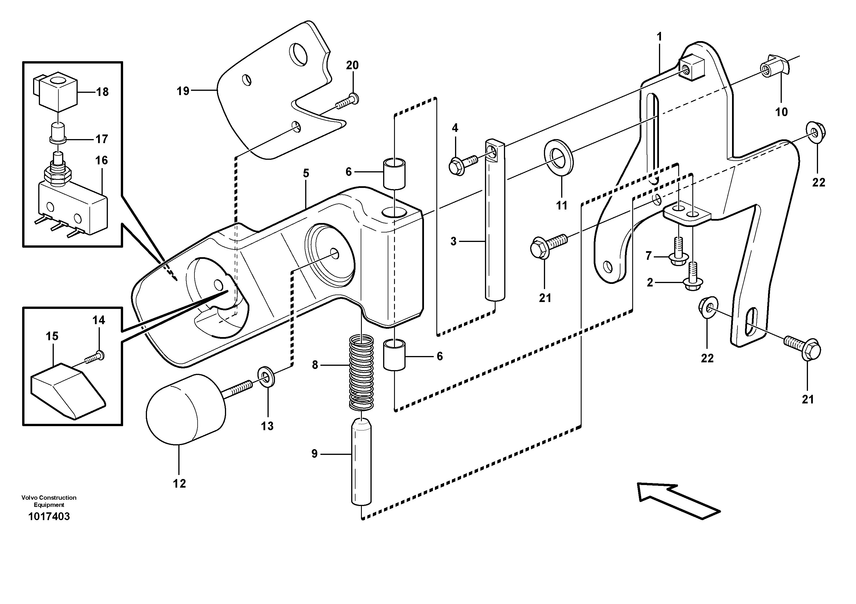 Release mechanism  82944 — volvo parts diagram