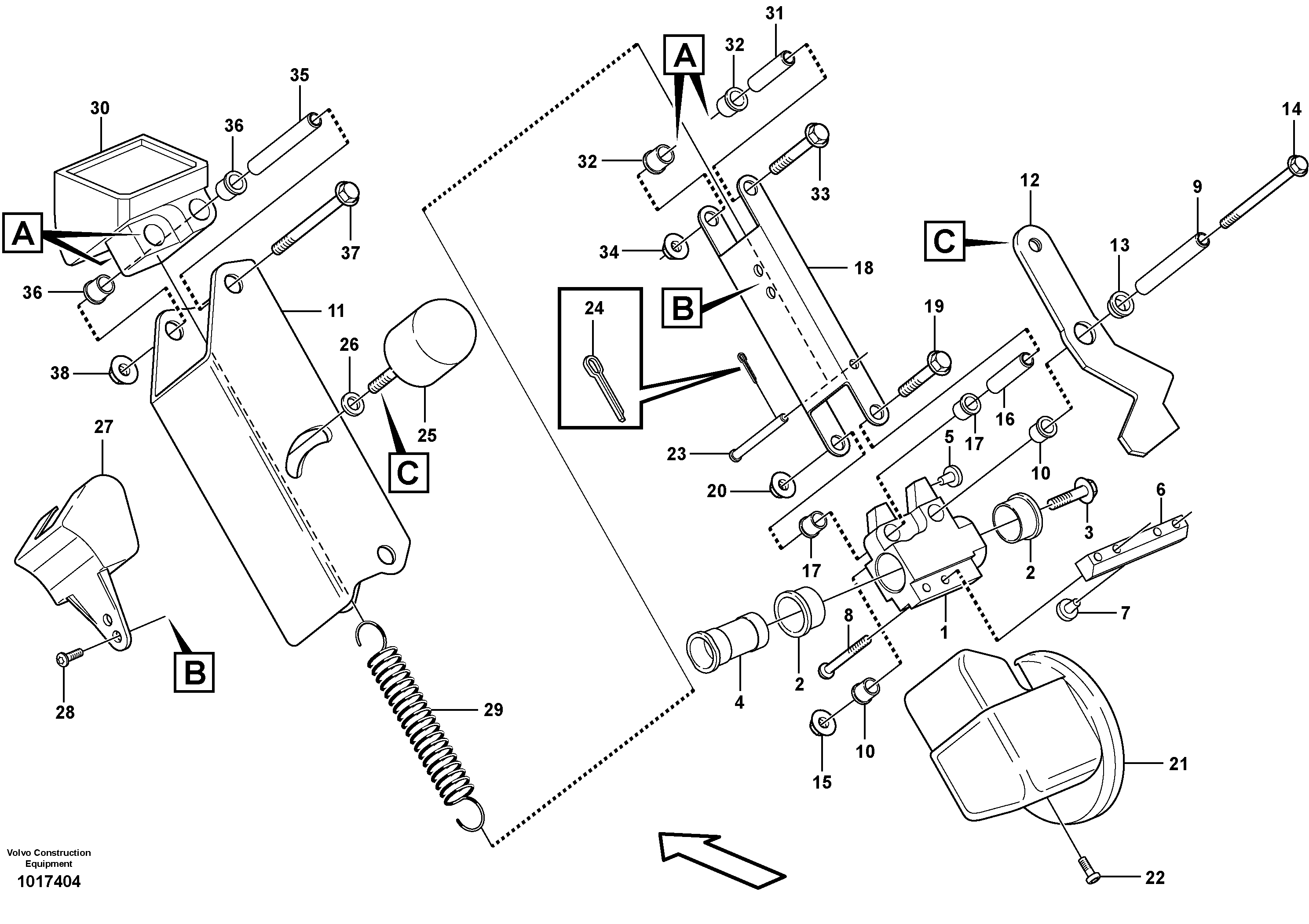 Release mechanism  82944 — volvo parts diagram