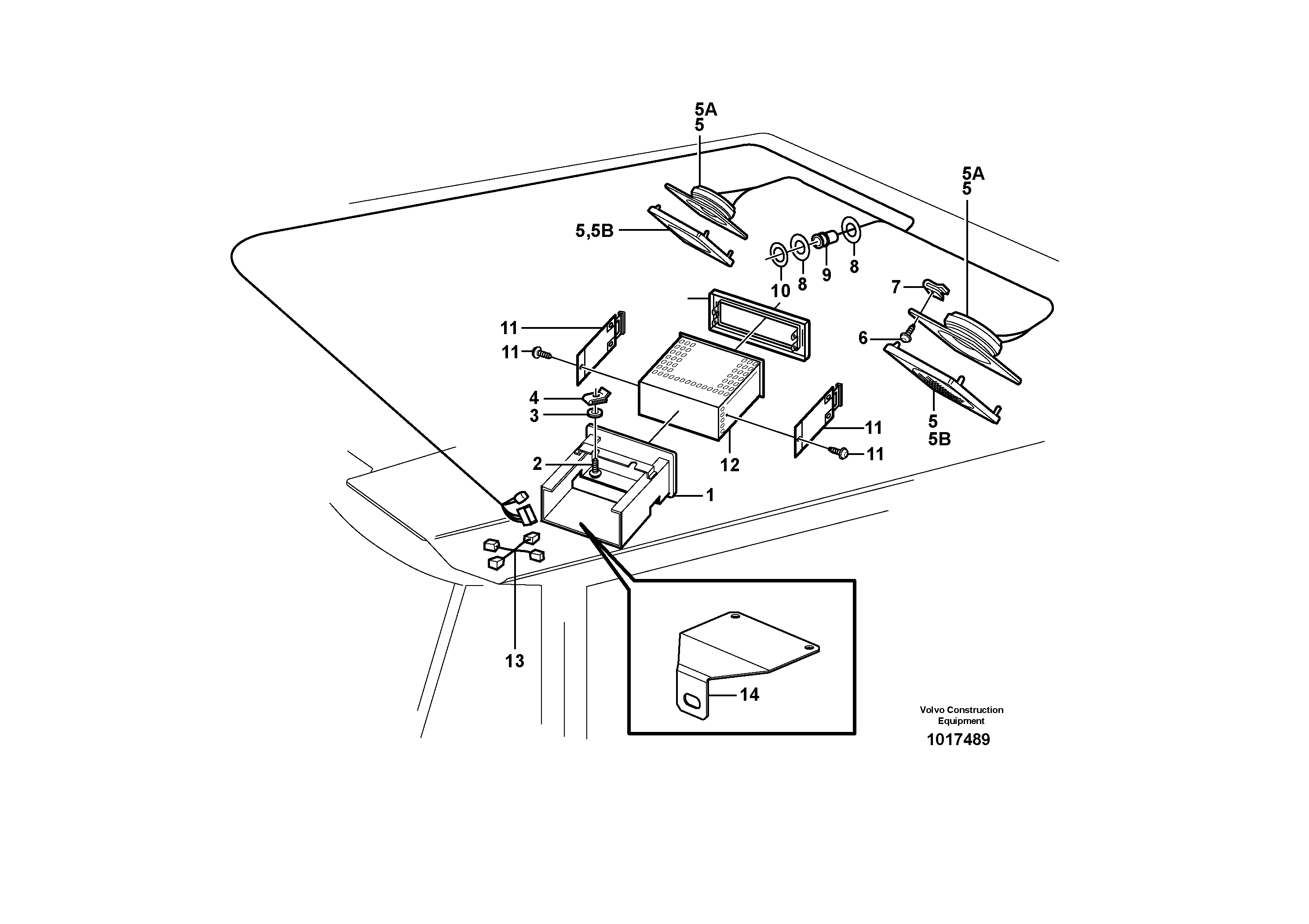 Radio bracket.  80390, 80518, 82331, 82332, 82976 — volvo parts diagram