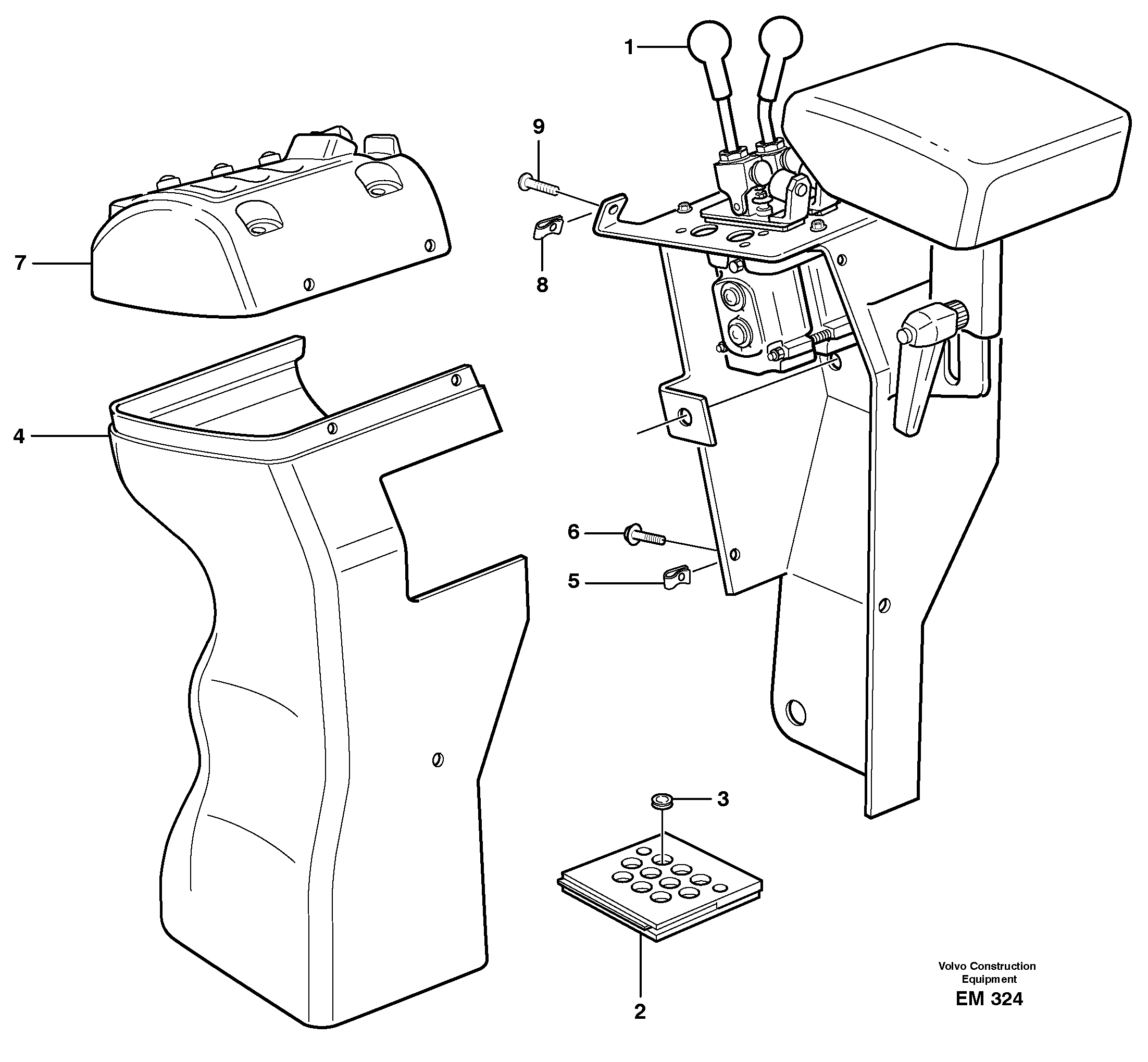 Cover for servo valves — volvo parts diagram