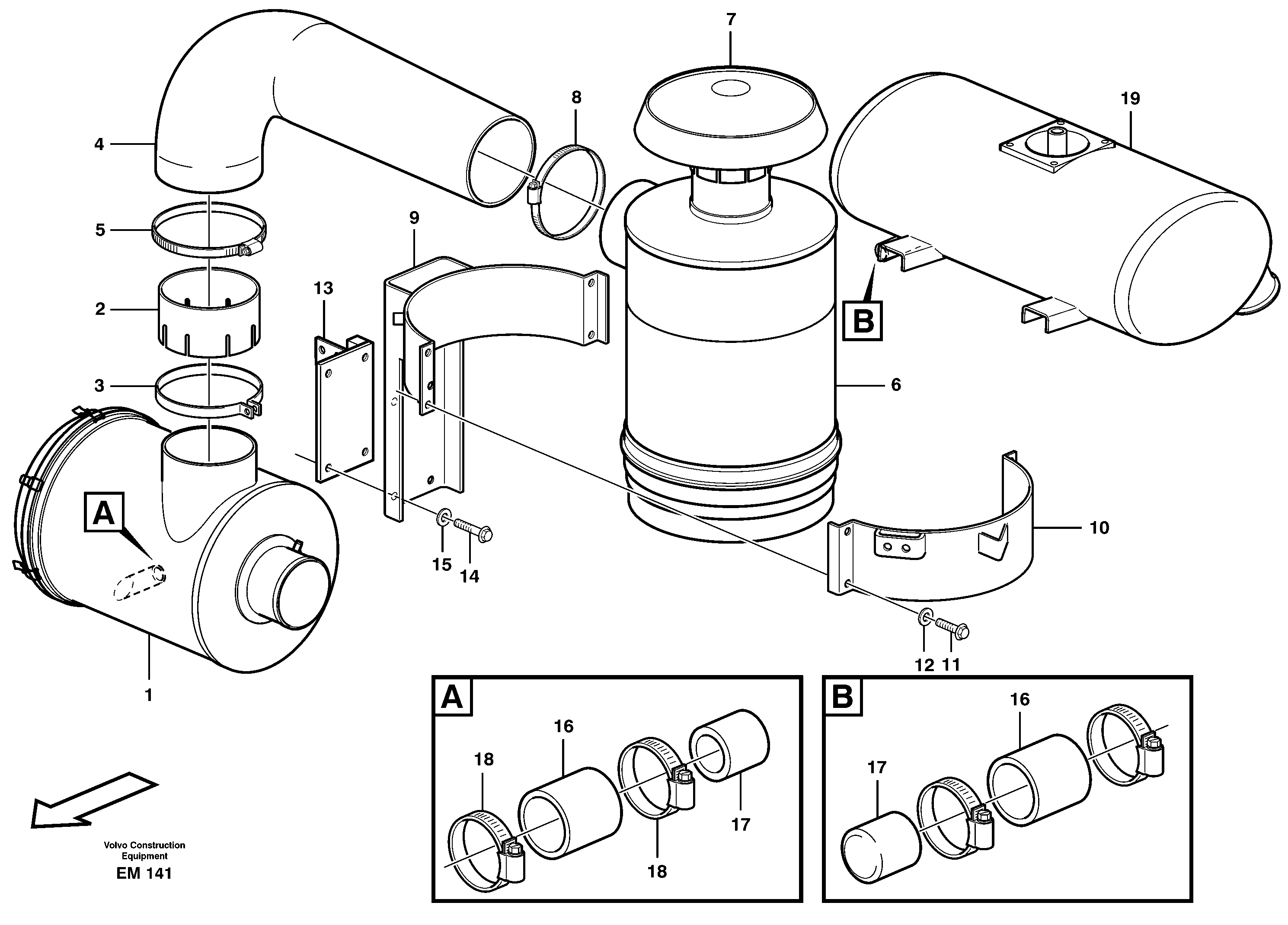 Oil-bath precleaner. 80329, 82974 — volvo parts diagram