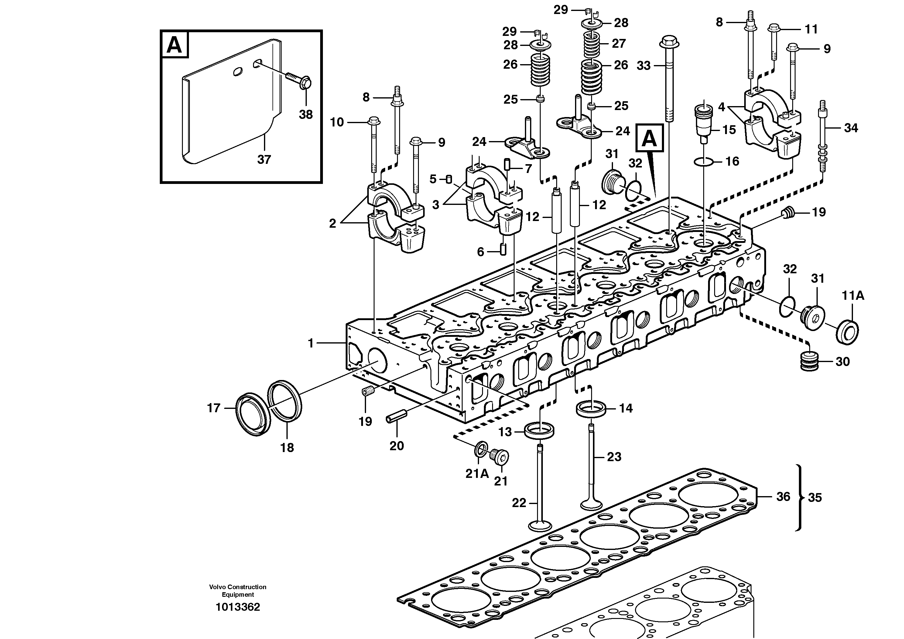 Cylinder head  8188170 ENG 302888 - , 8188772 — volvo parts diagram