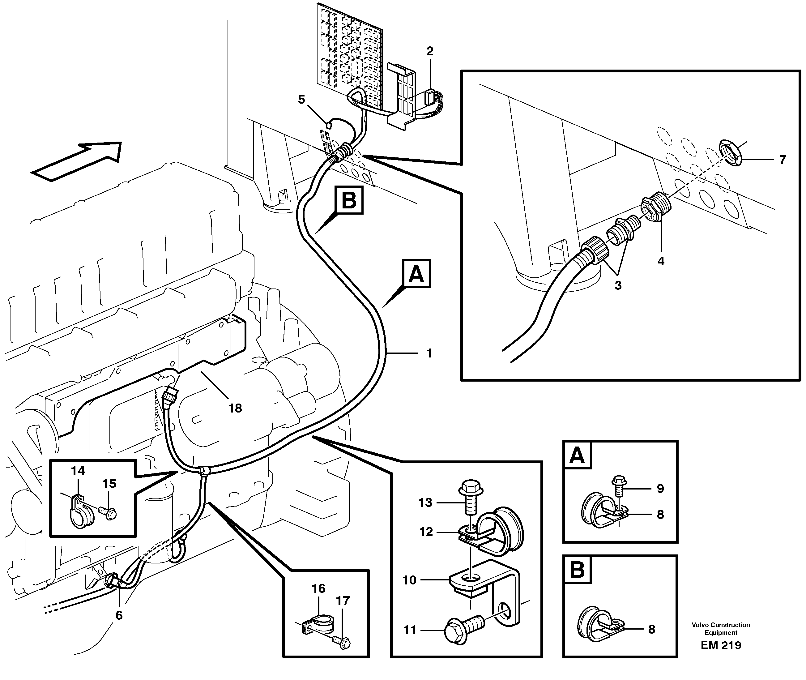 Cable harness, electricaldistrib. unit - engine E-ECU — volvo parts diagram