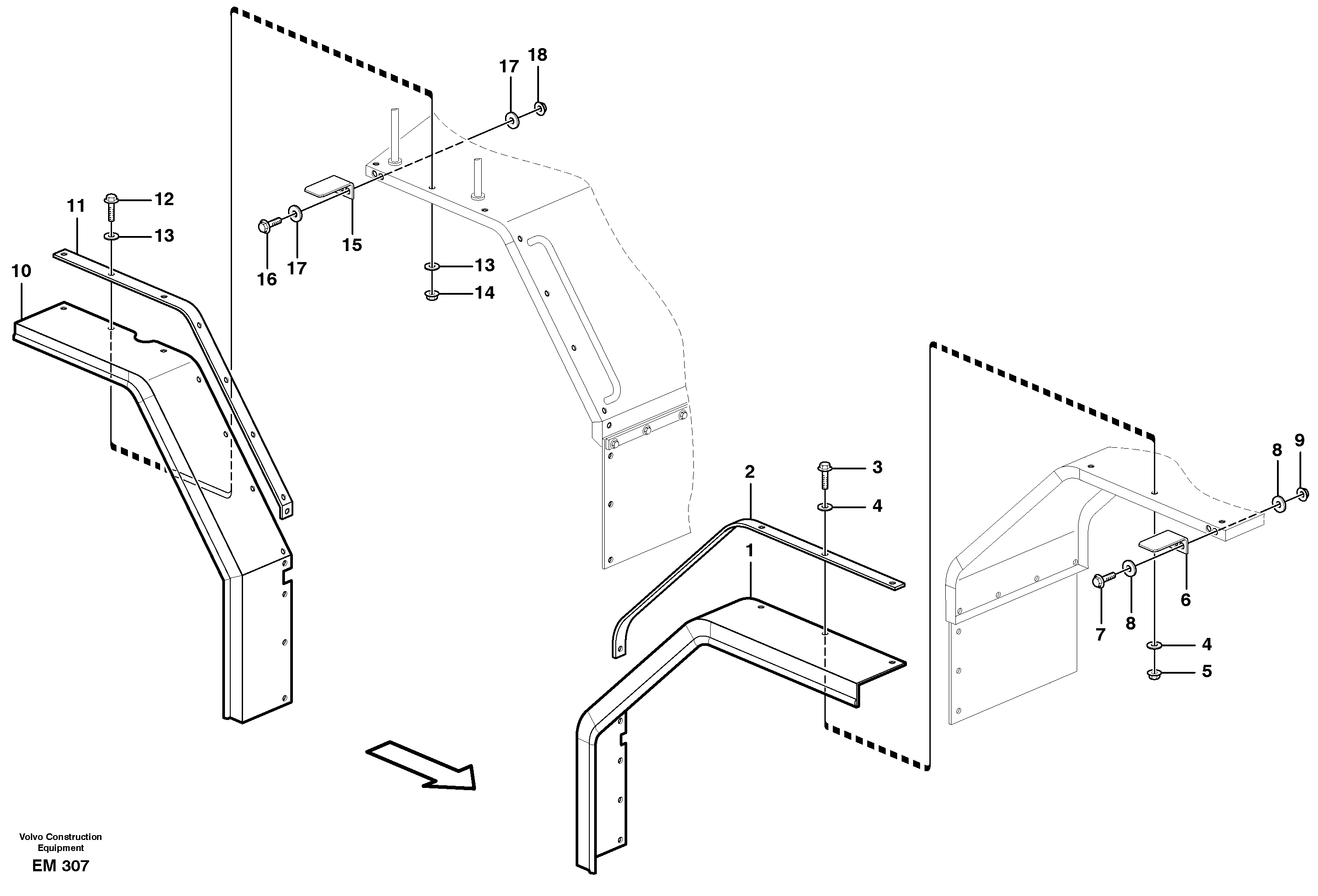 Widener kit for standard mudguards, front/rear.  80786, 82081 — volvo parts diagram