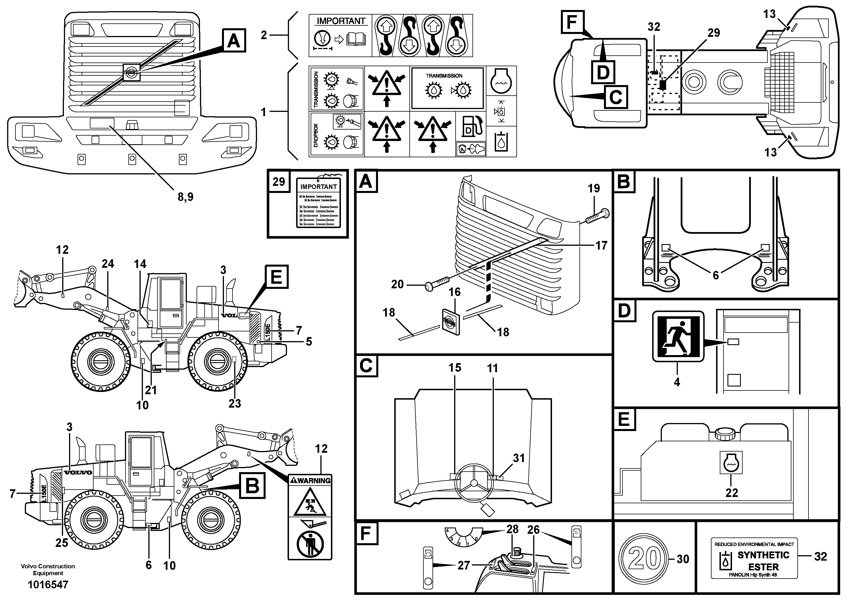 Sign plates and decals — volvo parts diagram