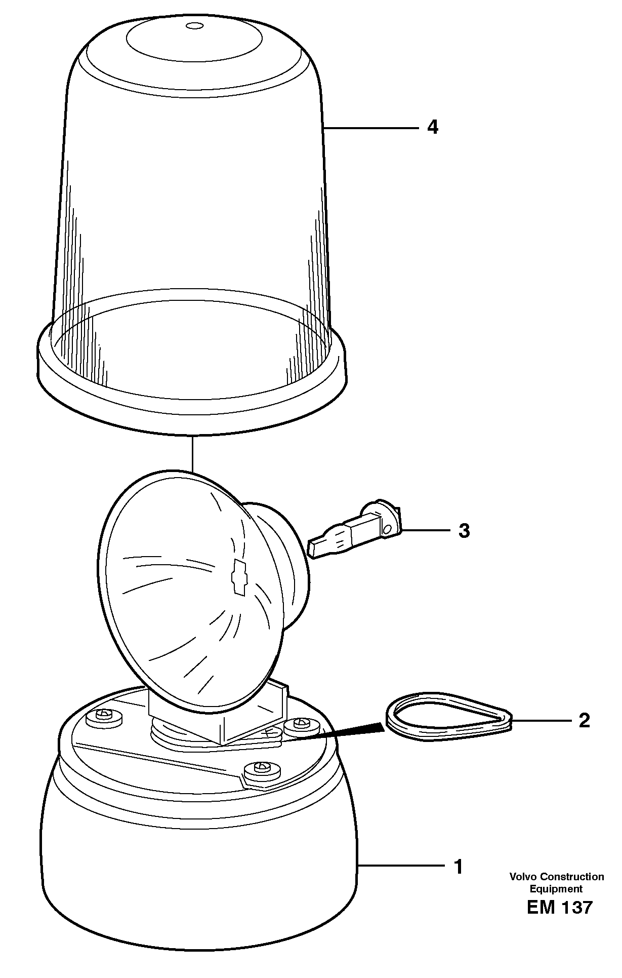Rotating beacon.  93799 SER NO - 1827 — volvo parts diagram