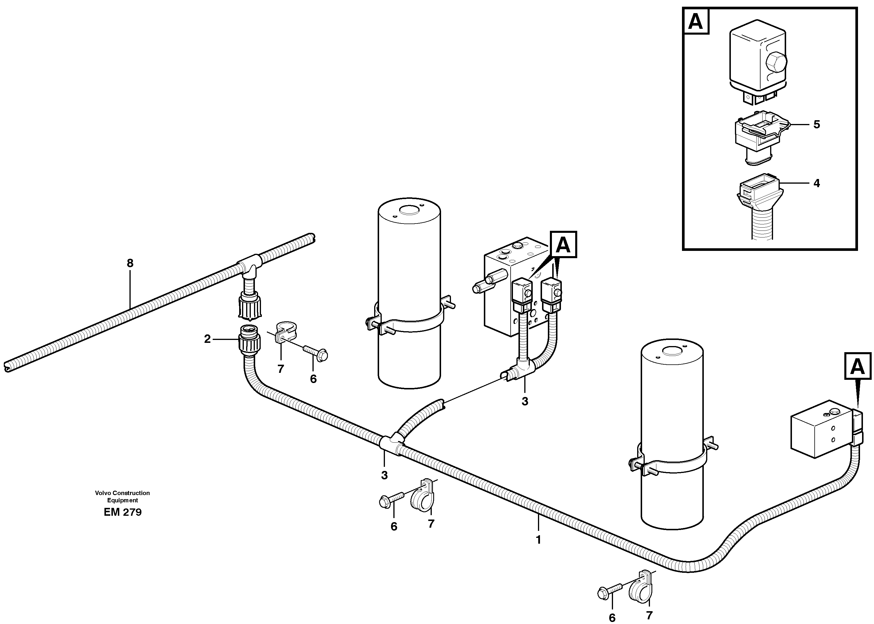 Cable harness, boom suspension system.  80779 — volvo parts diagram