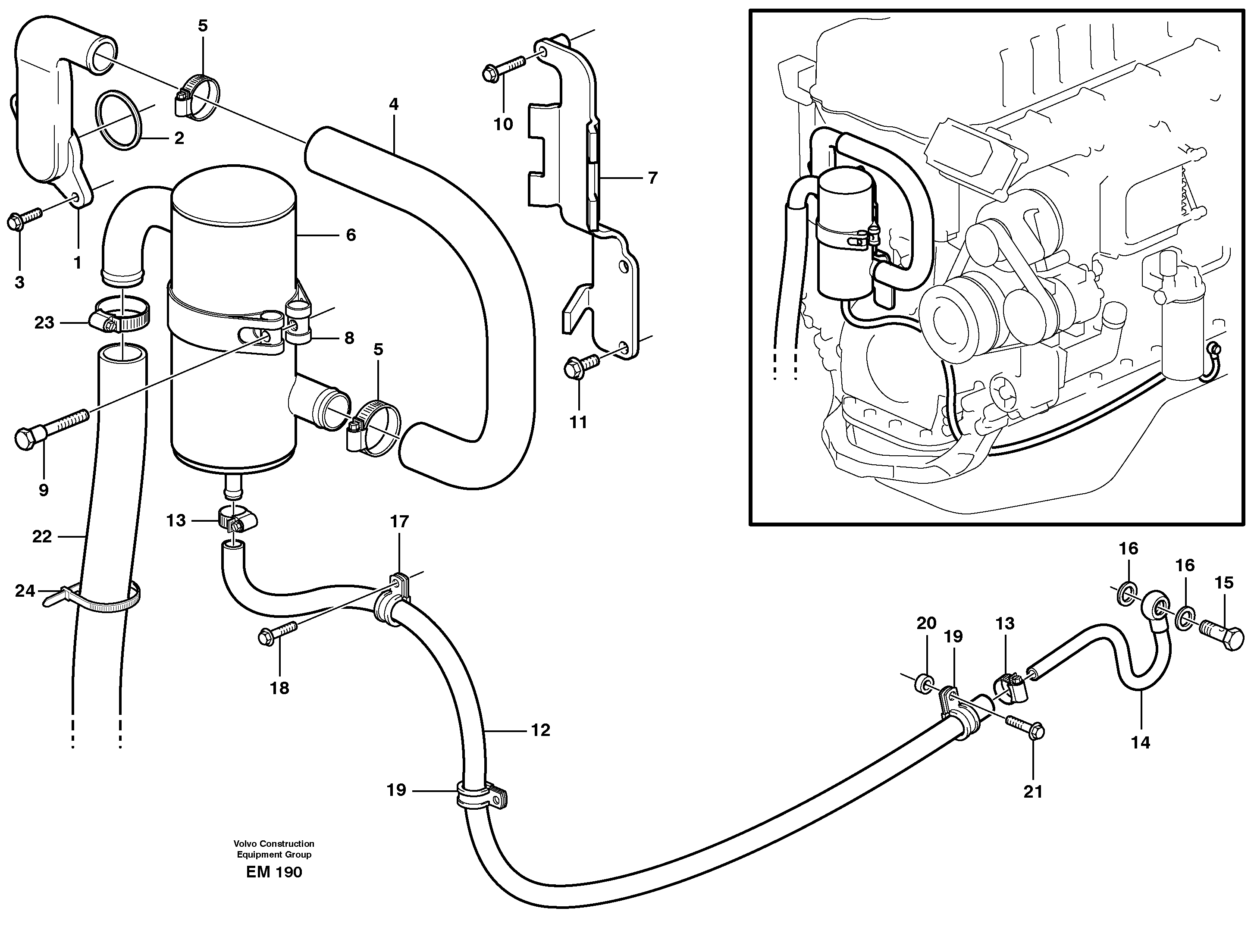 Crankcase ventilation  8188170 ENG - 238054 — volvo parts diagram