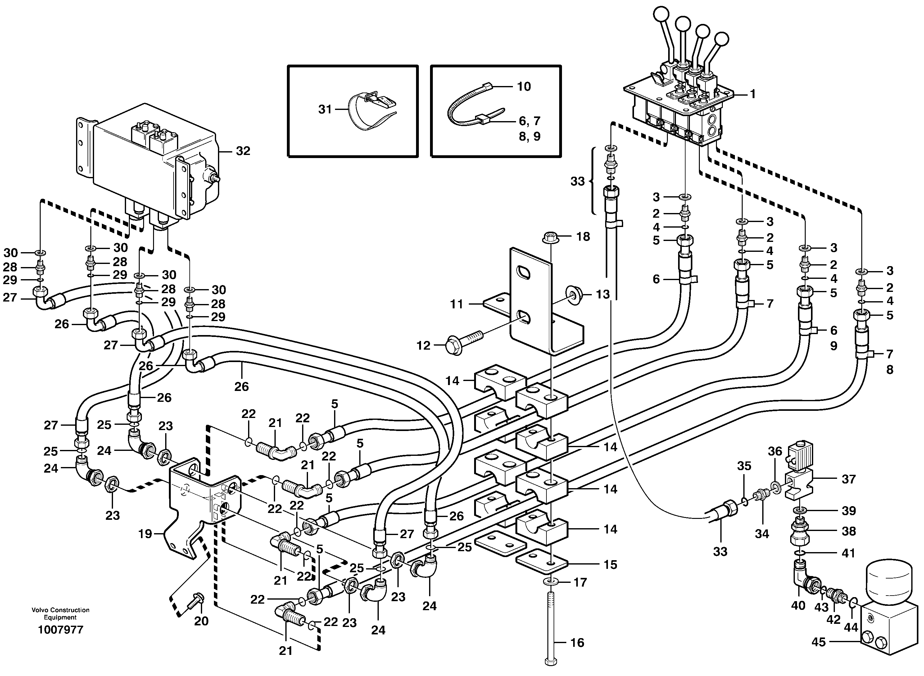 Servo - hydraulic. 3rd and 4th function.  80907 — volvo parts diagram