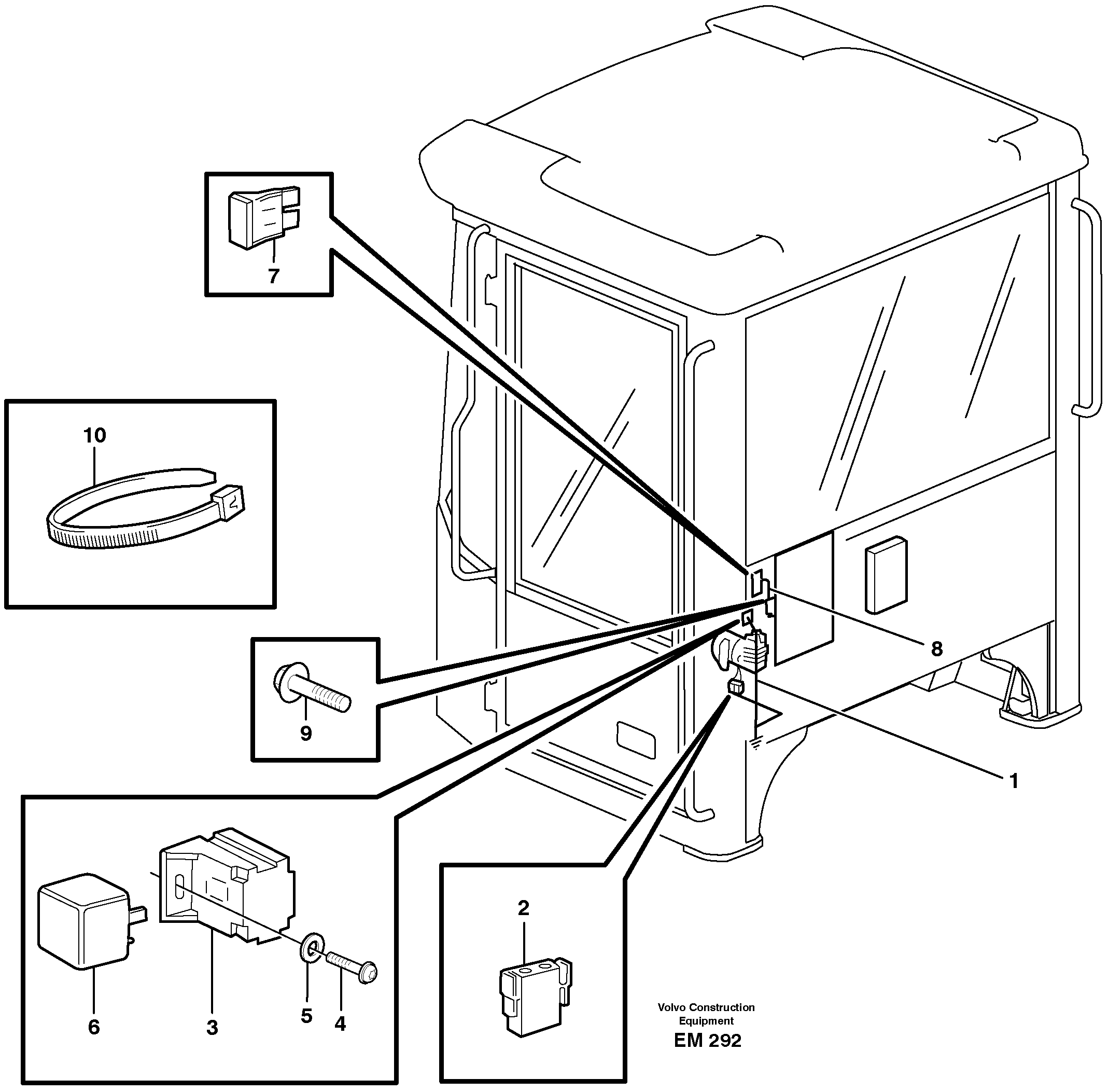 Cable harness, air-suspensioned seat.  80506, 80572 — volvo parts diagram