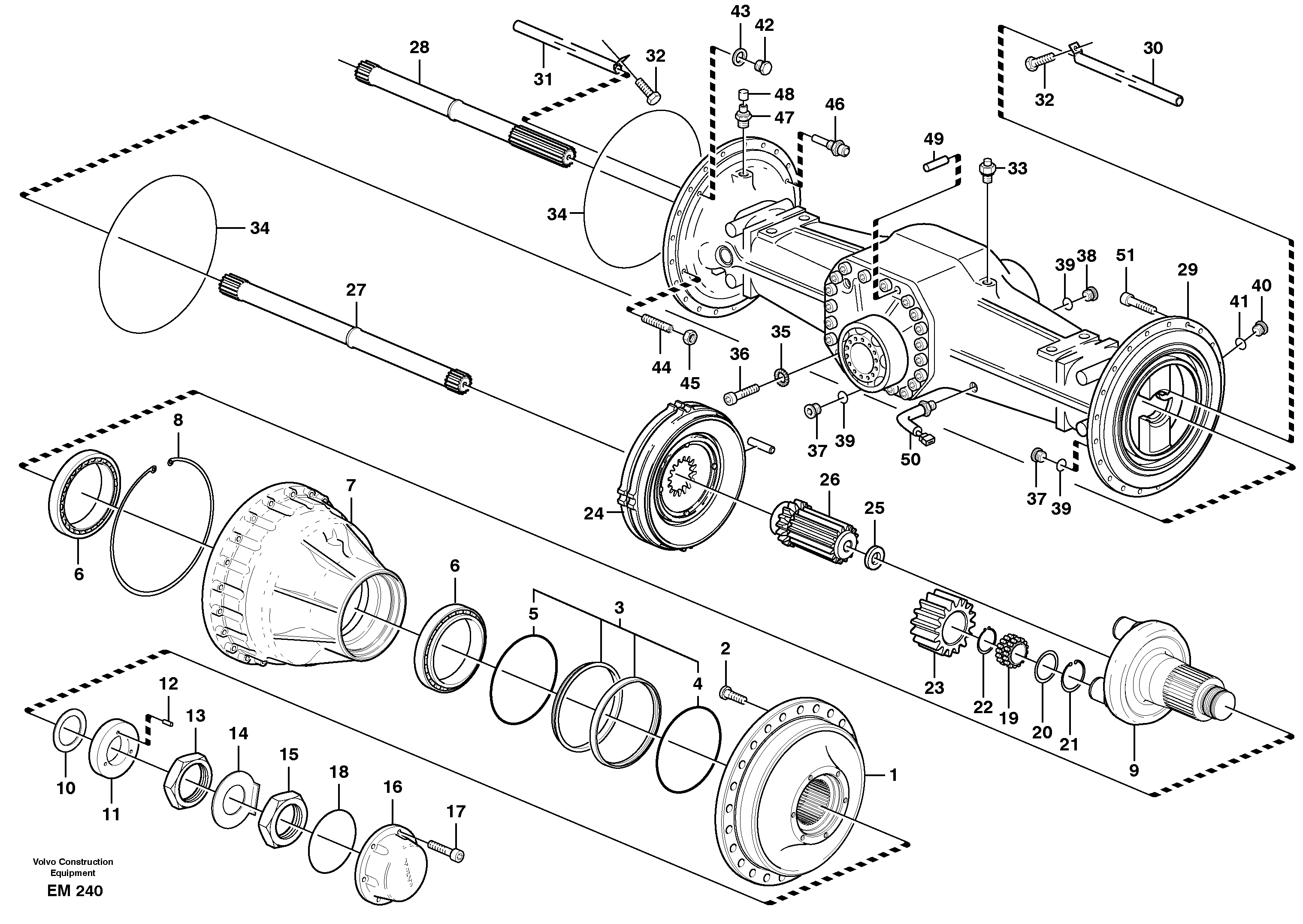 Planetary axle, rear  23882 — volvo parts diagram