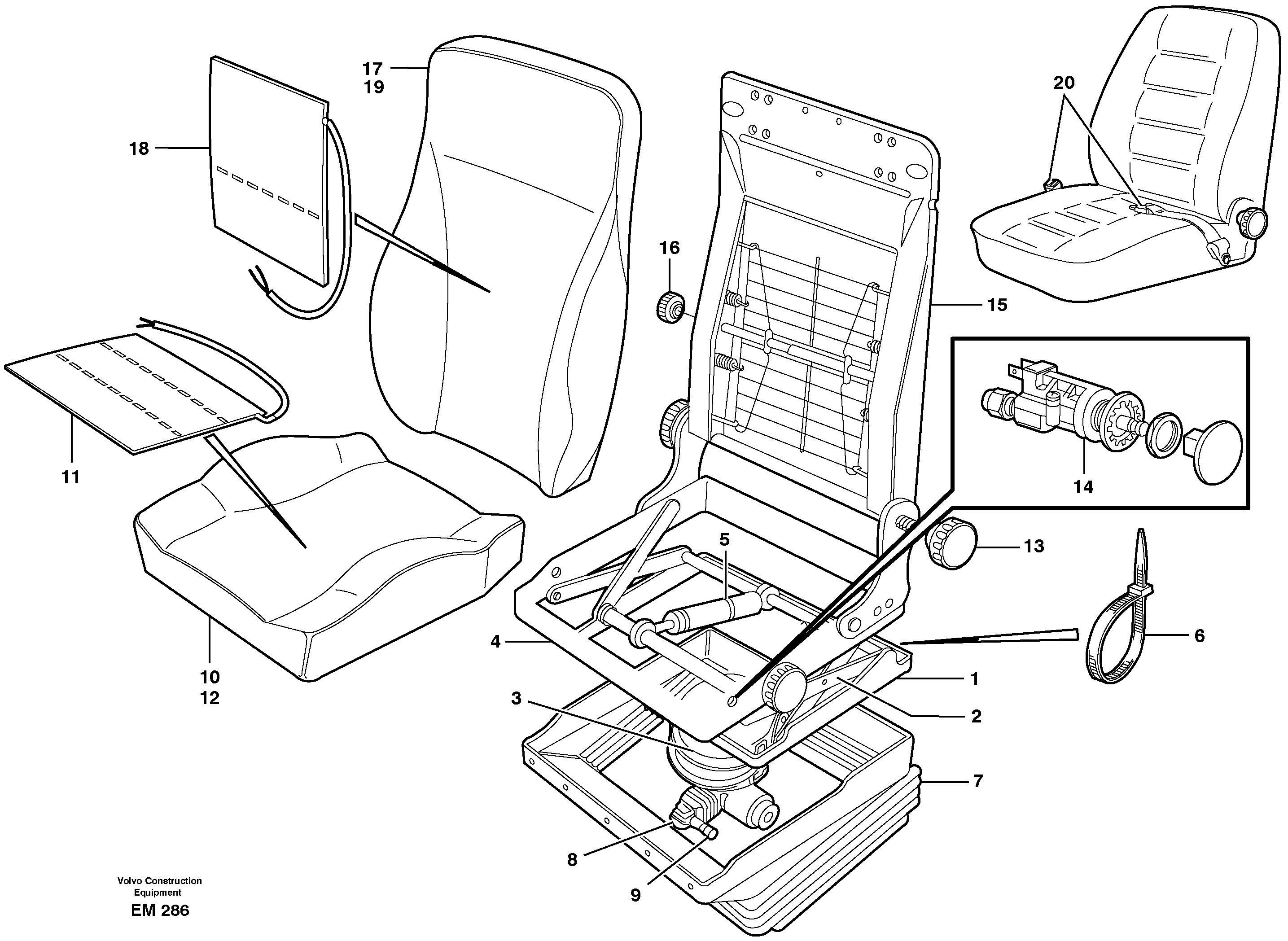 Operator's seat, Be-ge.  80572 — volvo parts diagram