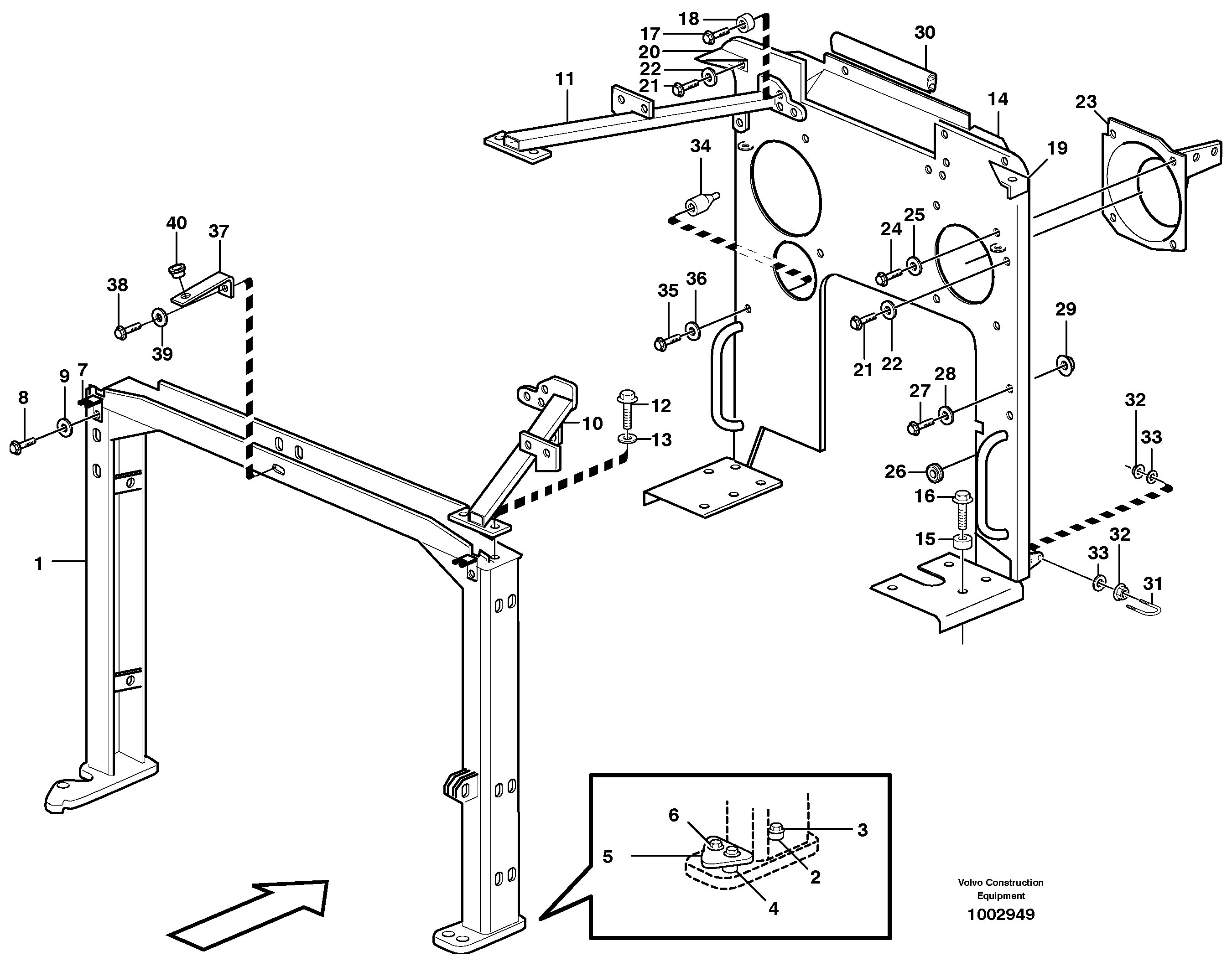 Radiator casing, support — volvo parts diagram