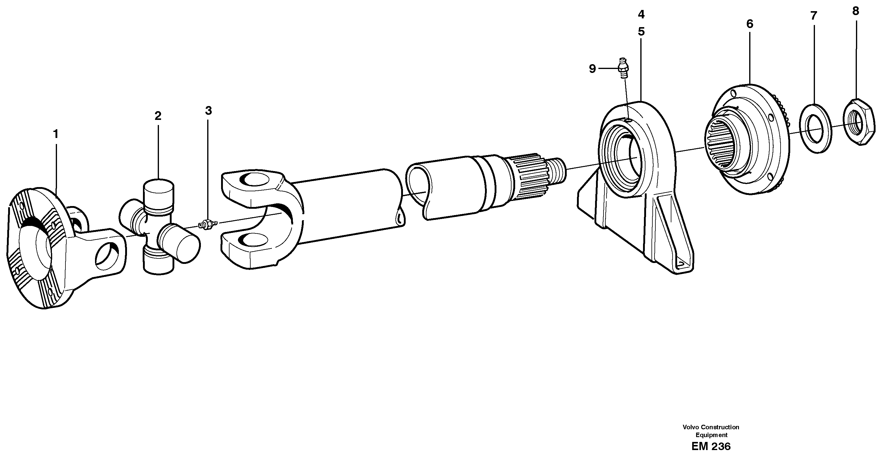 Propeller shaft — volvo parts diagram
