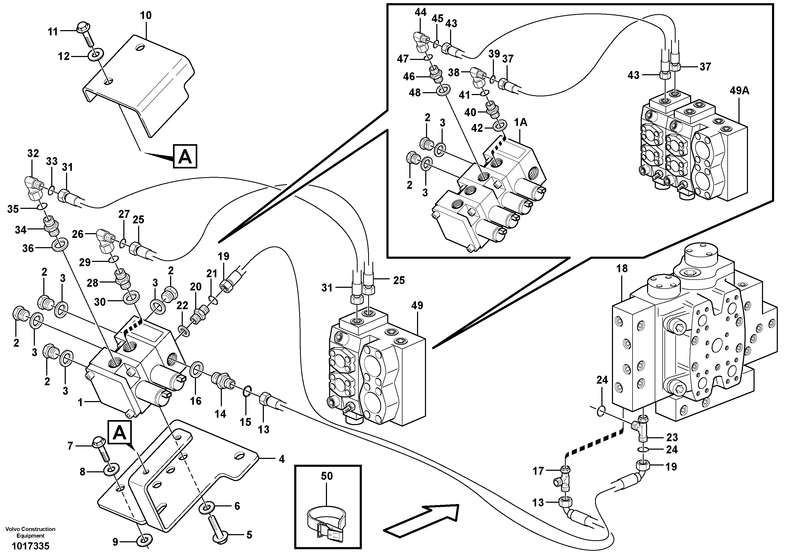 Servo - hydraulic, hydraulic lines  82768, 82769 — volvo parts diagram