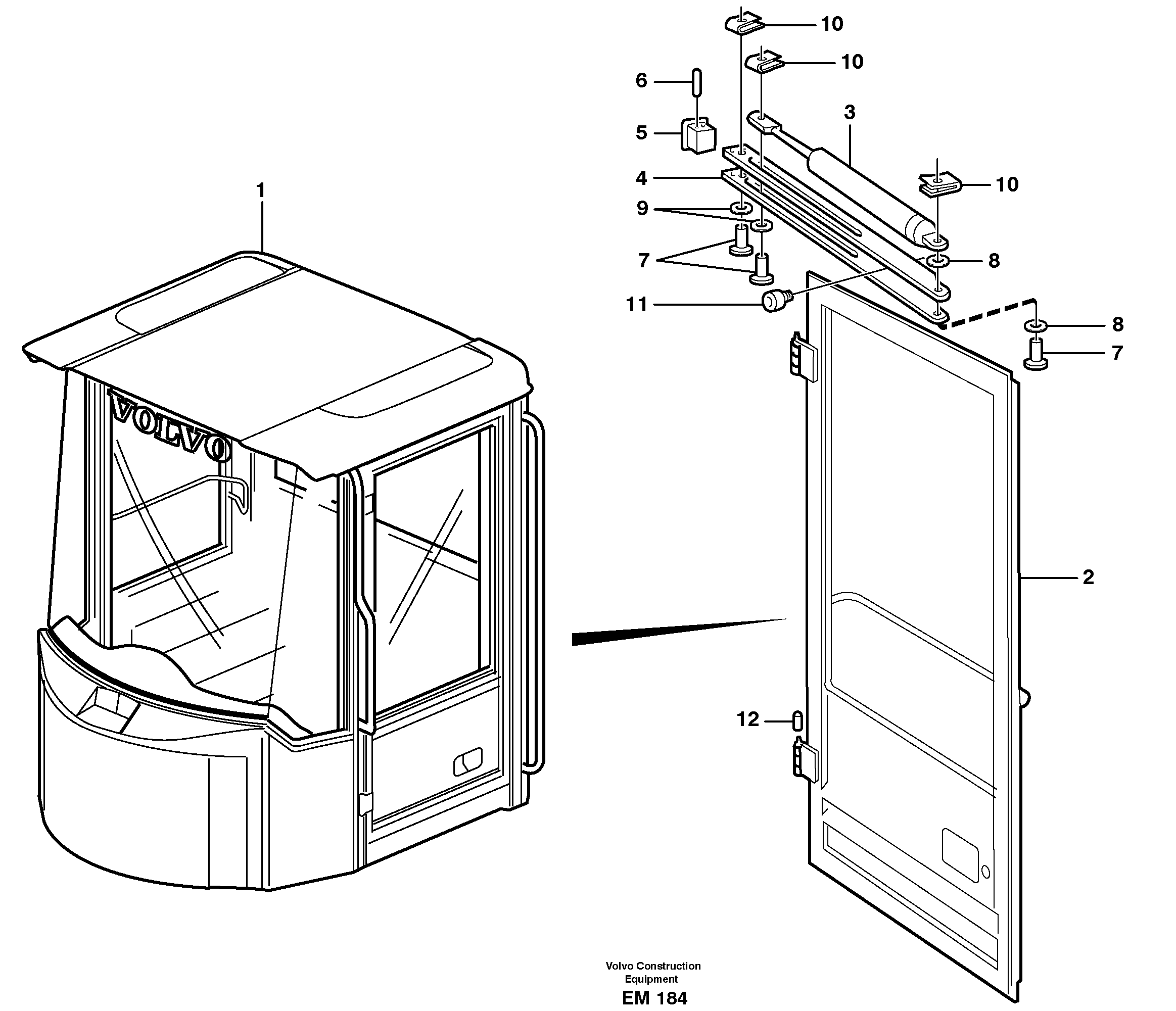 Door with fitting parts — volvo parts diagram