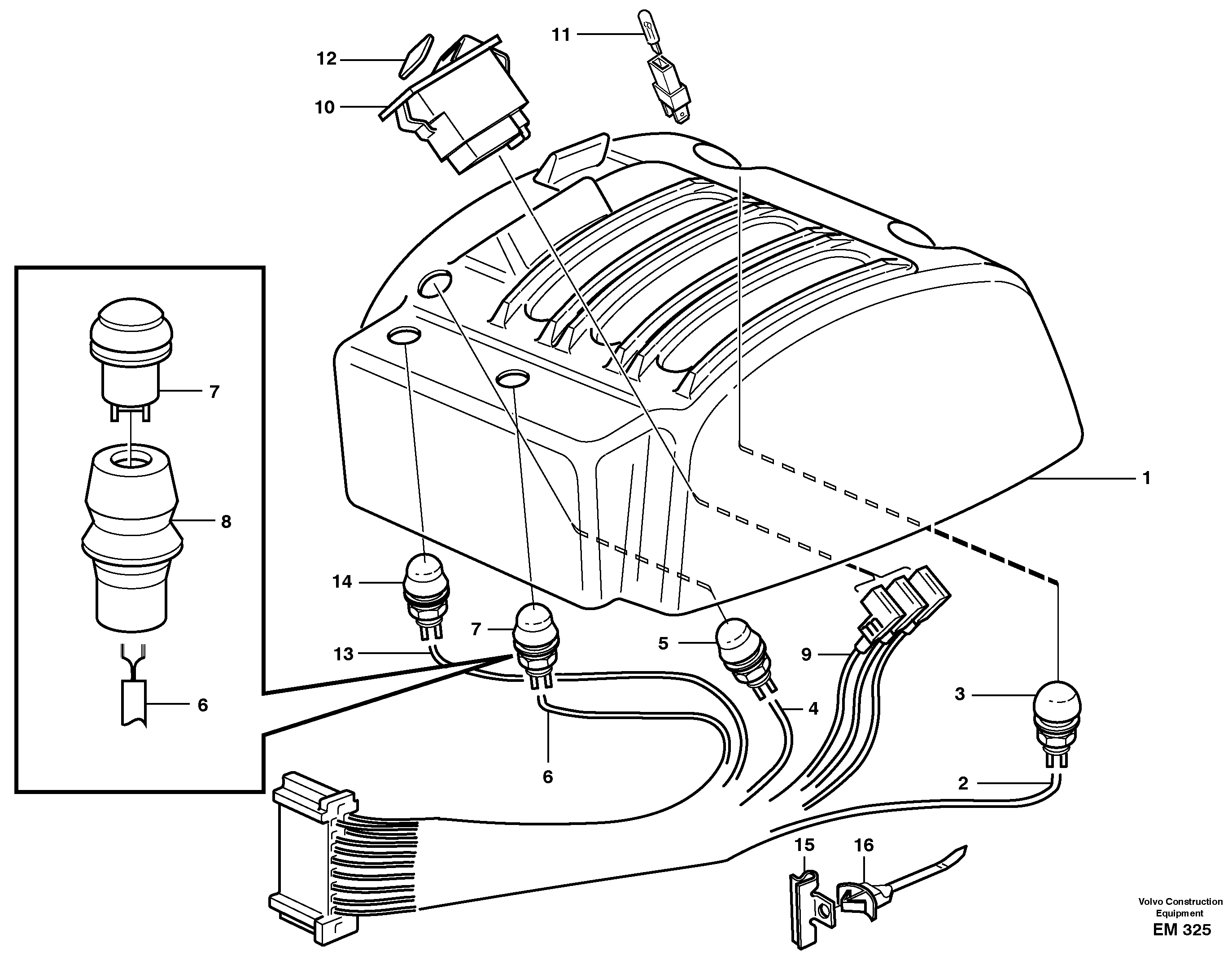 Cable harnesses, servo valve. — volvo parts diagram