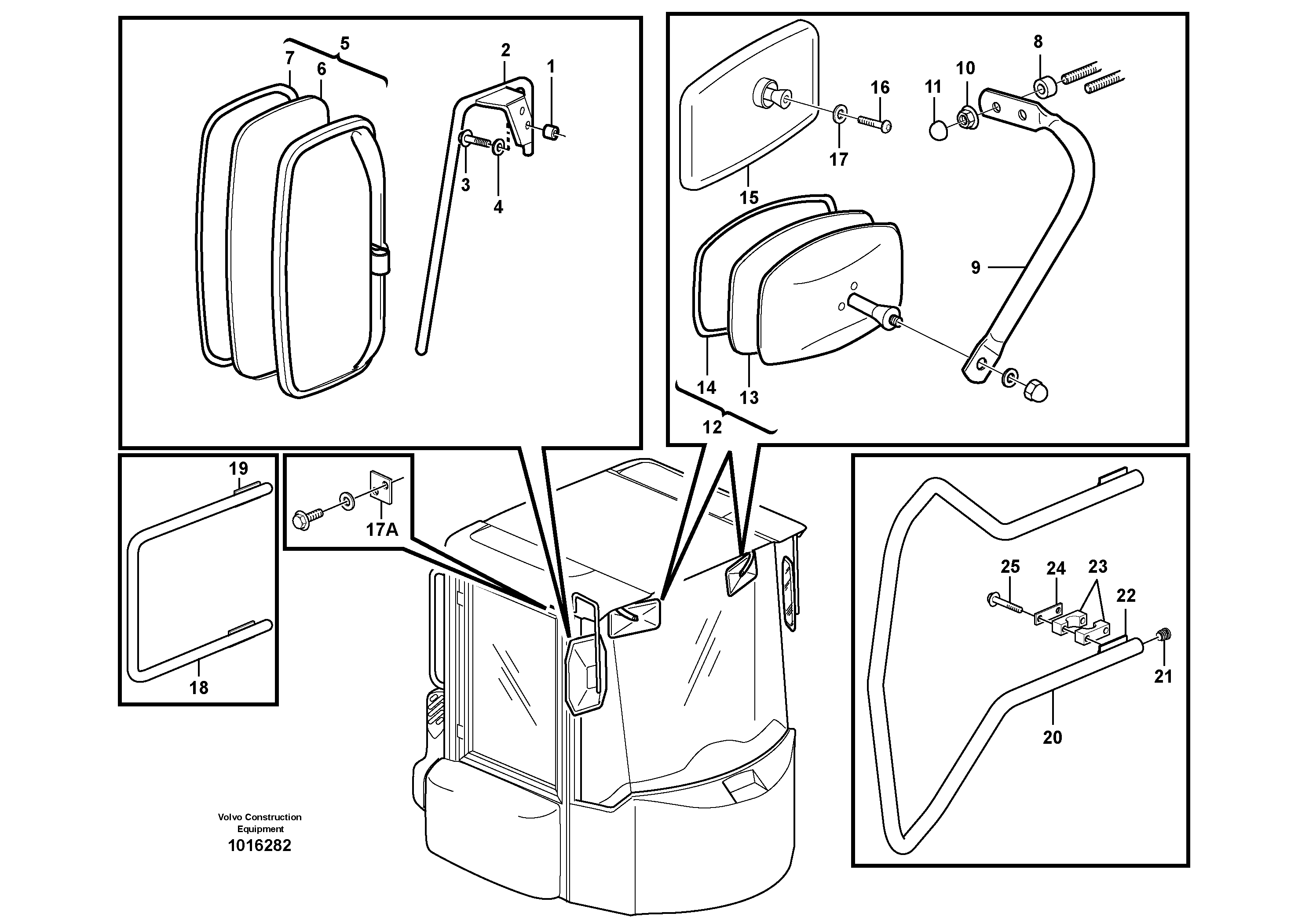 Rear view mirror — volvo parts diagram