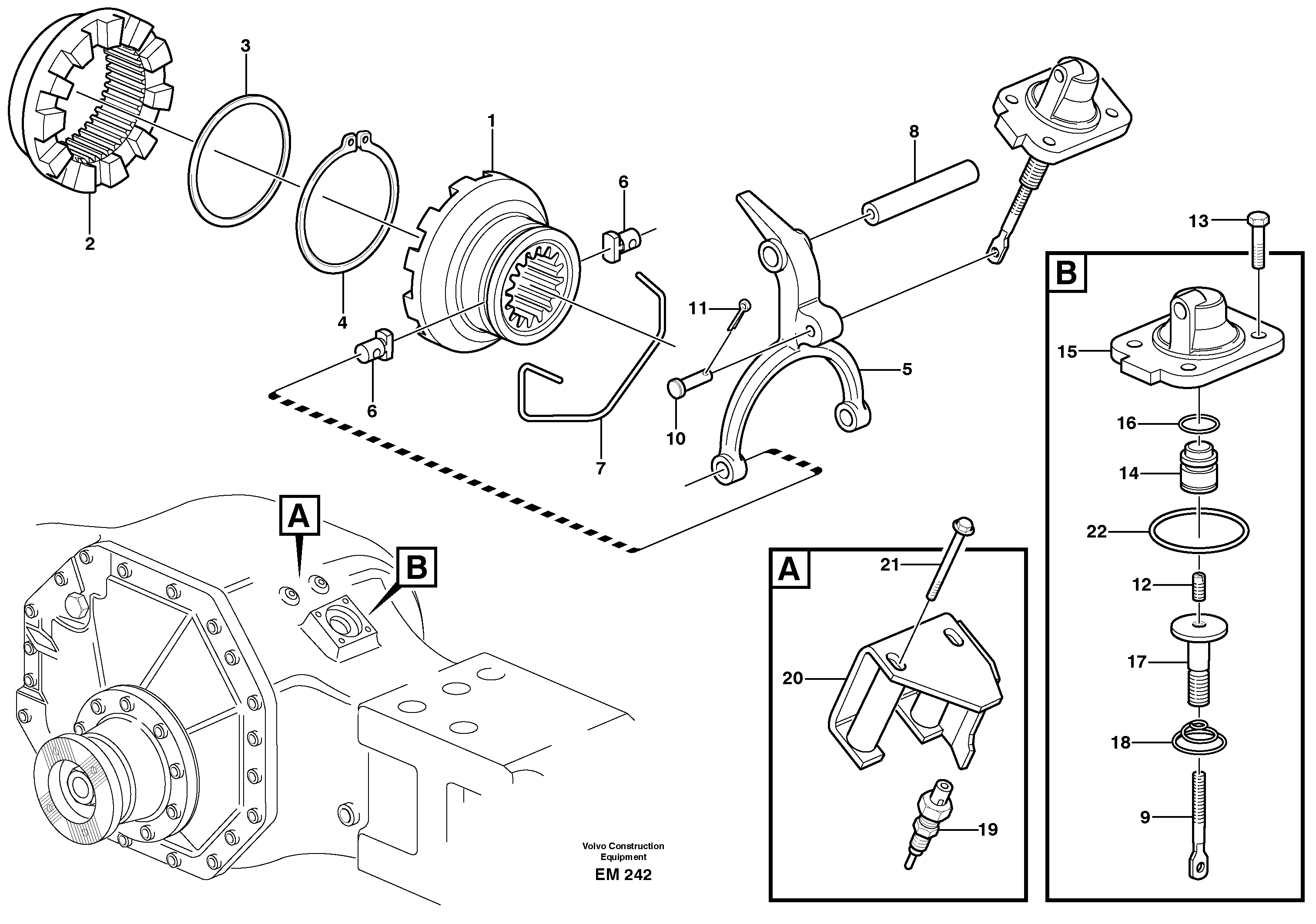 Differential lock — volvo parts diagram