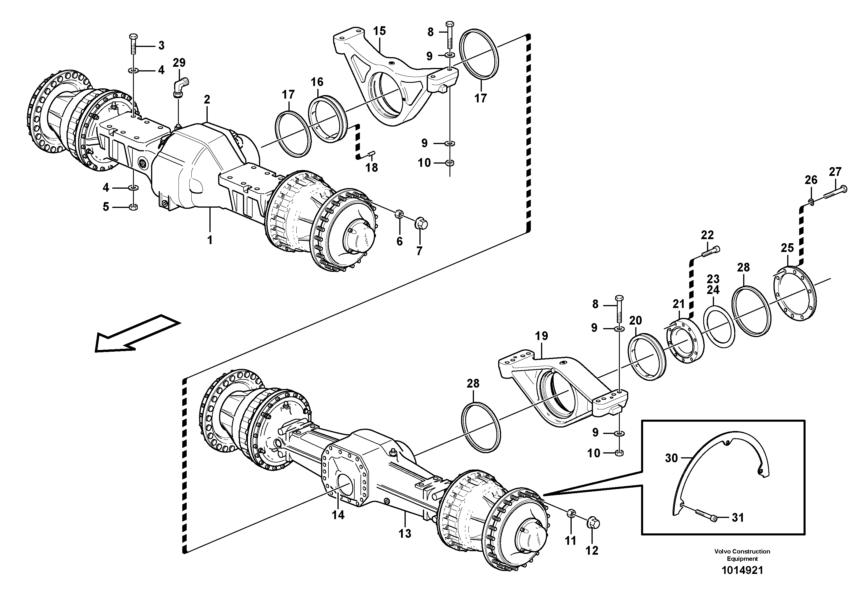 Planet axles with fitting parts — volvo parts diagram