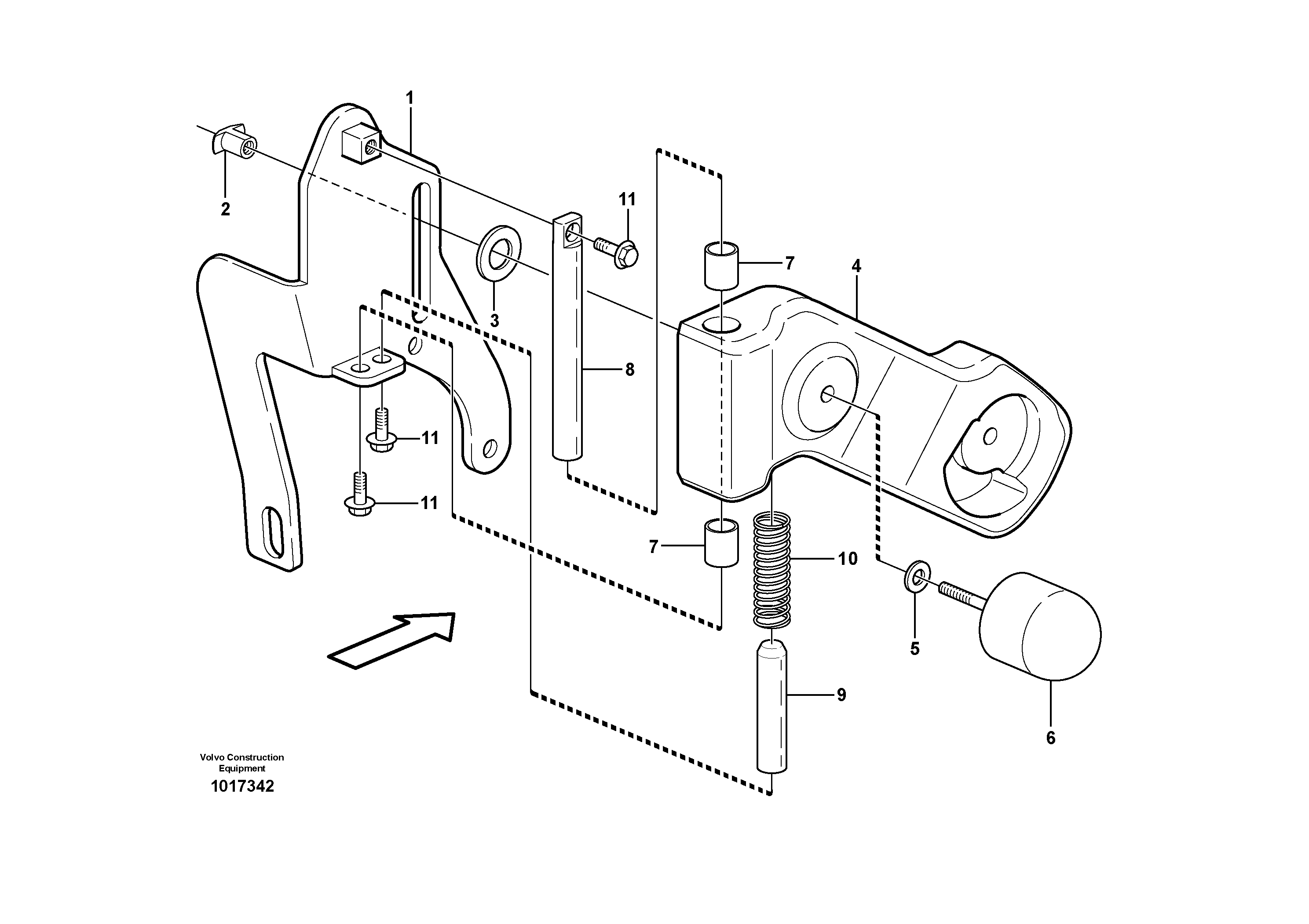 Attaching arm  82767, 82768, 82769 — volvo parts diagram