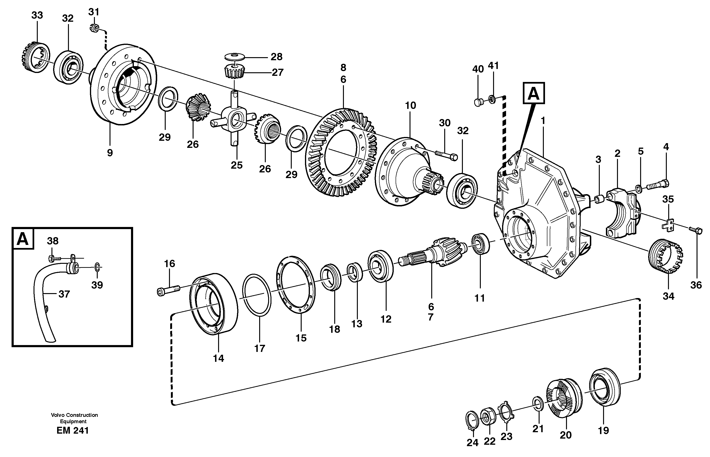 Final drive, rear  23882 — volvo parts diagram