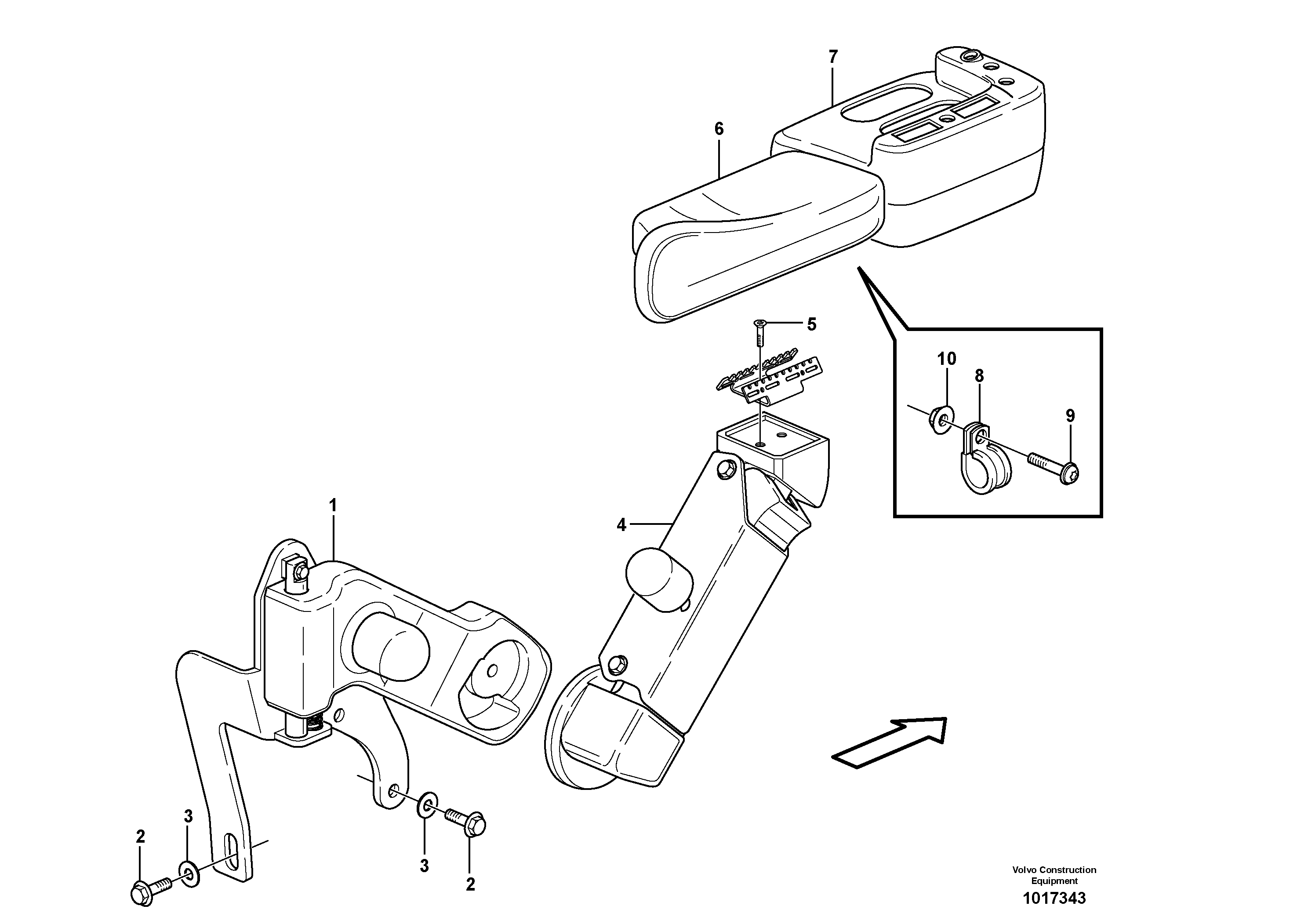 Armrest  82767, 82768, 82769 — volvo parts diagram