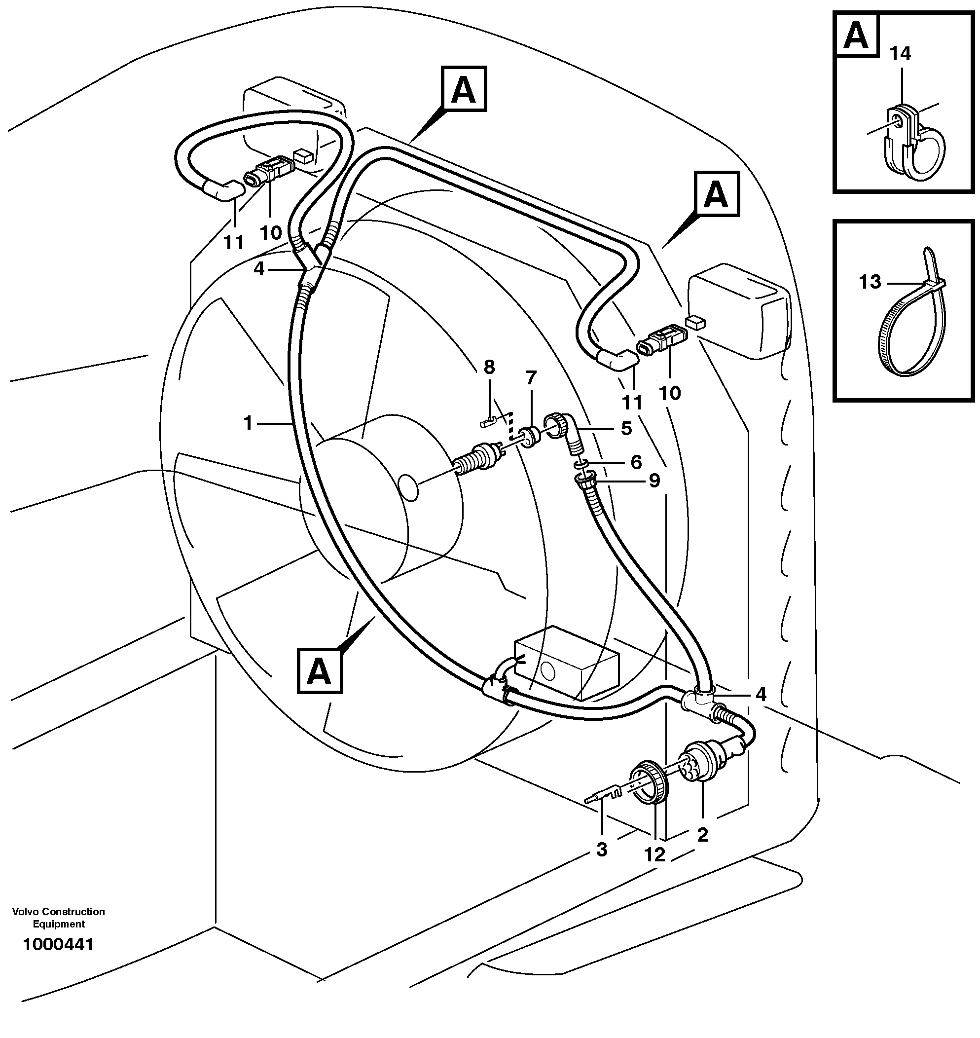 Cable harness, radiator — volvo parts diagram