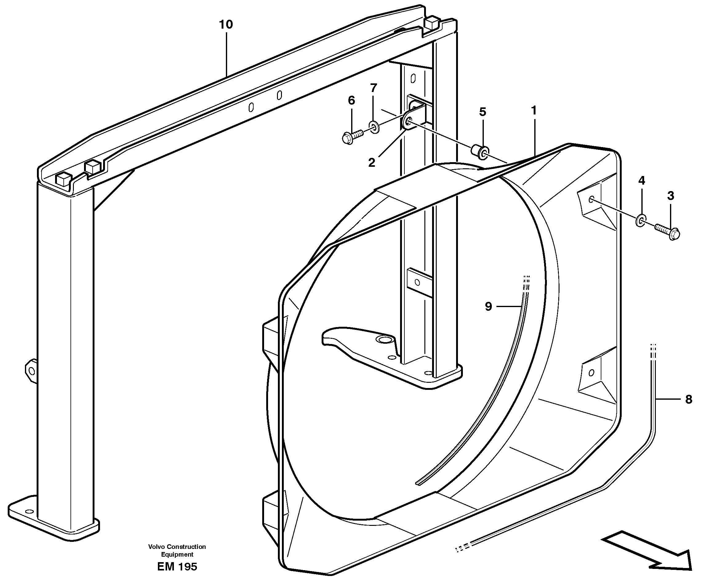 Fan shroud with fitting parts — volvo parts diagram