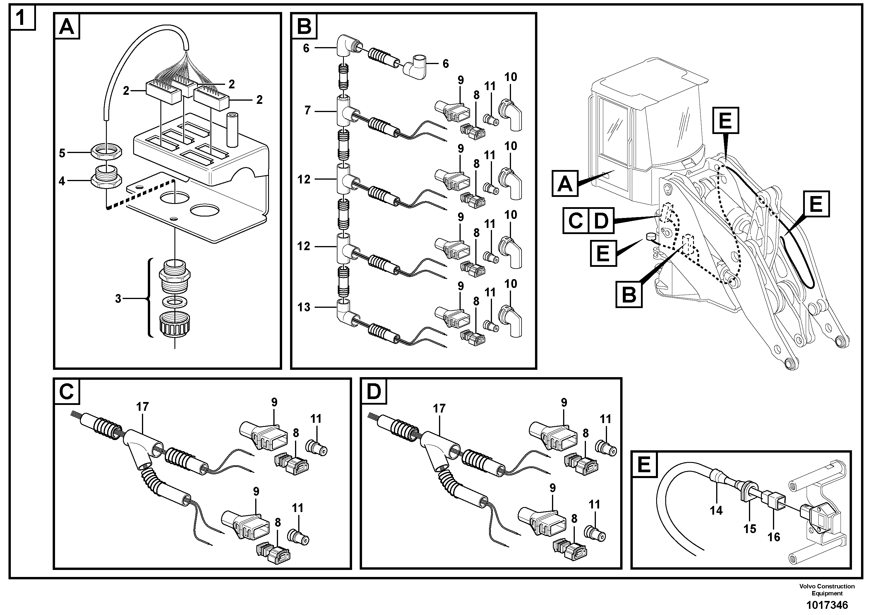 Cable harness, solenoid valves  82767, 82768, 82769 — volvo parts diagram