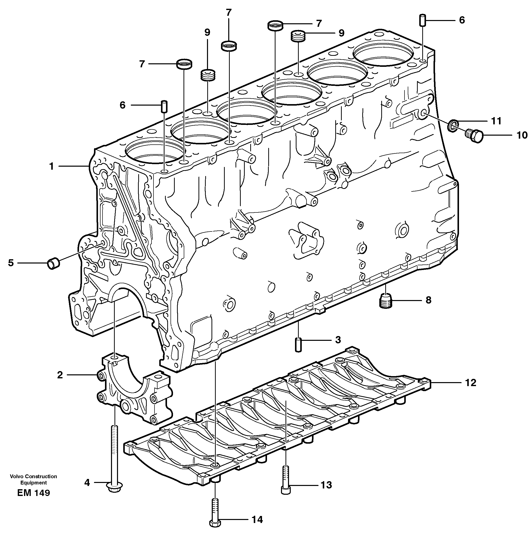 Cylinder block — volvo parts diagram